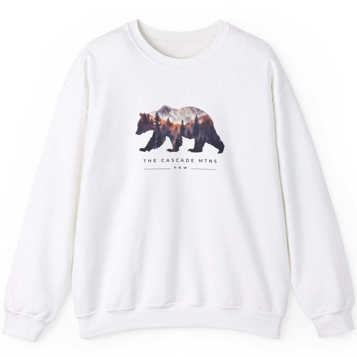 Sweatshirt - PNW Bearscape Unisex Crewneck - The Cascade Mountain Range