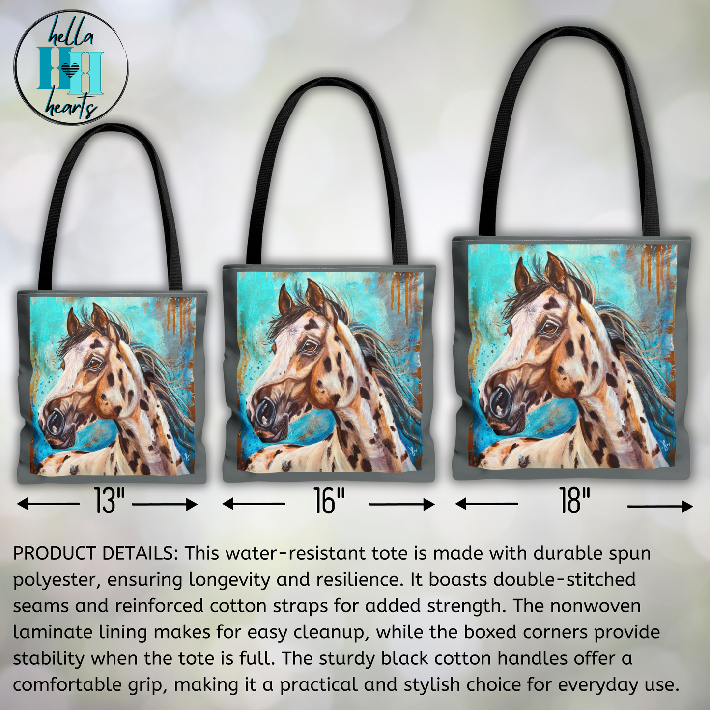 Appaloosa Horse Tote Bag - Original Art, Gypsy From Mama Mosaic Artworks - 3 Sizes