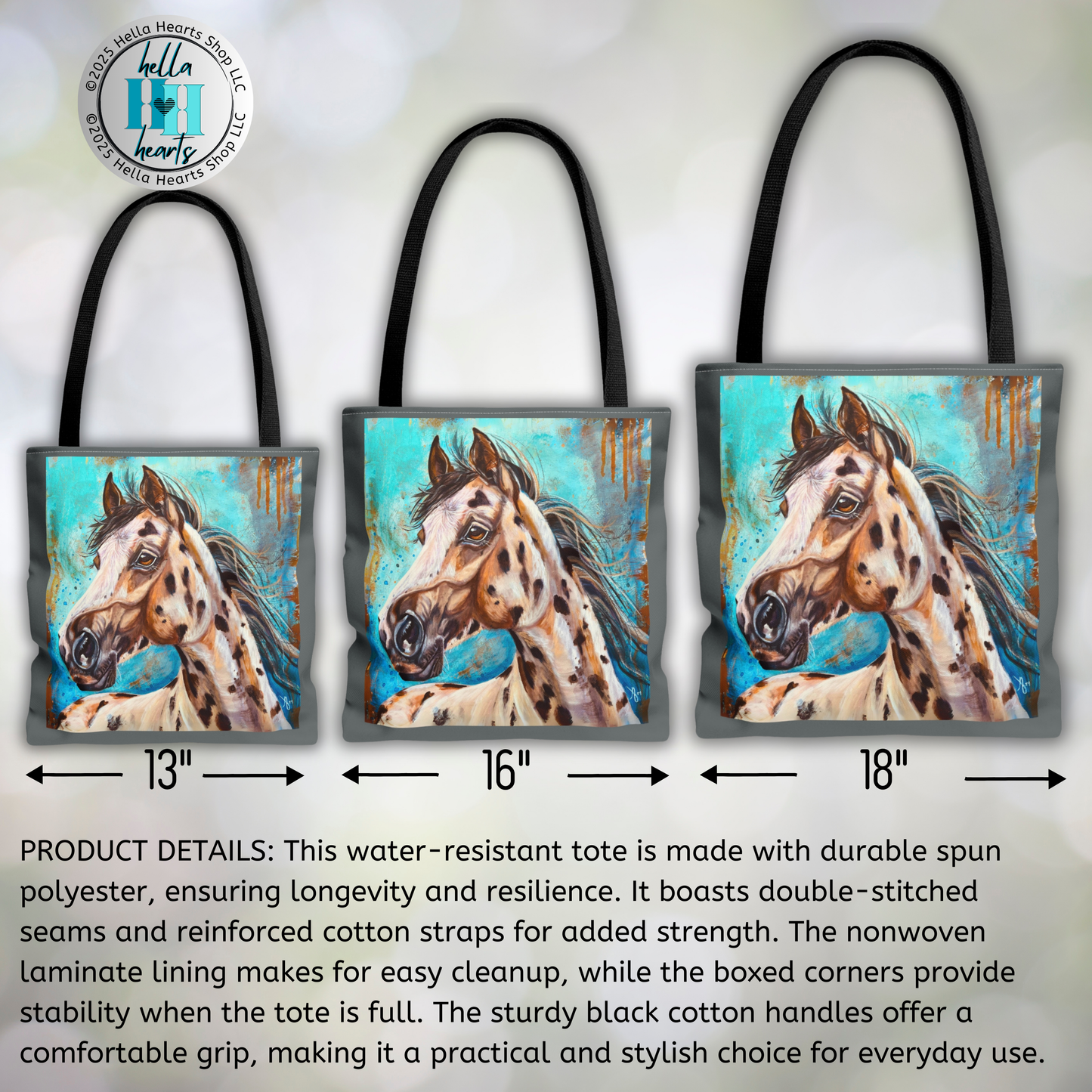 Appaloosa Horse Tote Bag - Original Art, Gypsy From Mama Mosaic Artworks - 3 Sizes