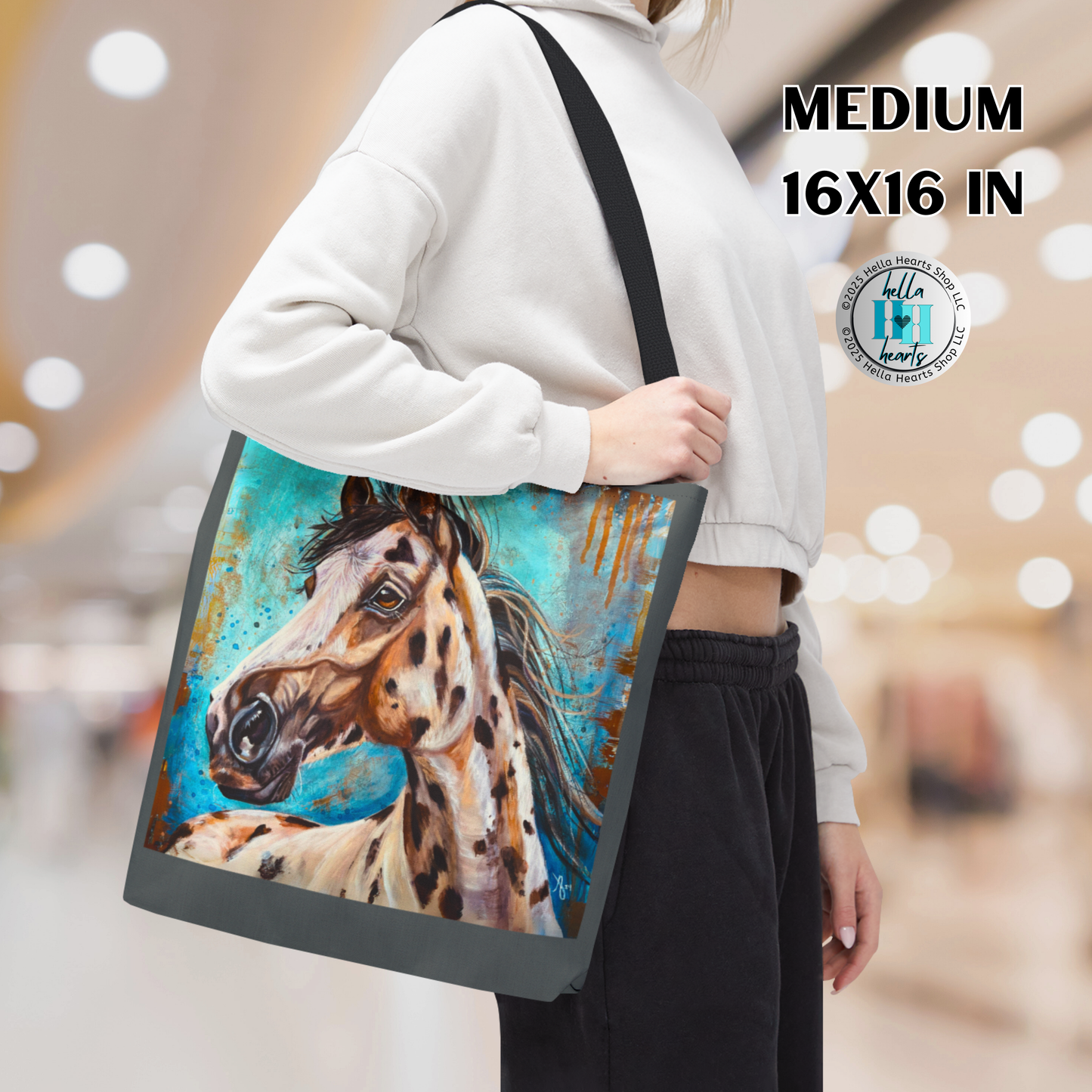 Appaloosa Horse Tote Bag - Original Art, Gypsy From Mama Mosaic Artworks - 3 Sizes