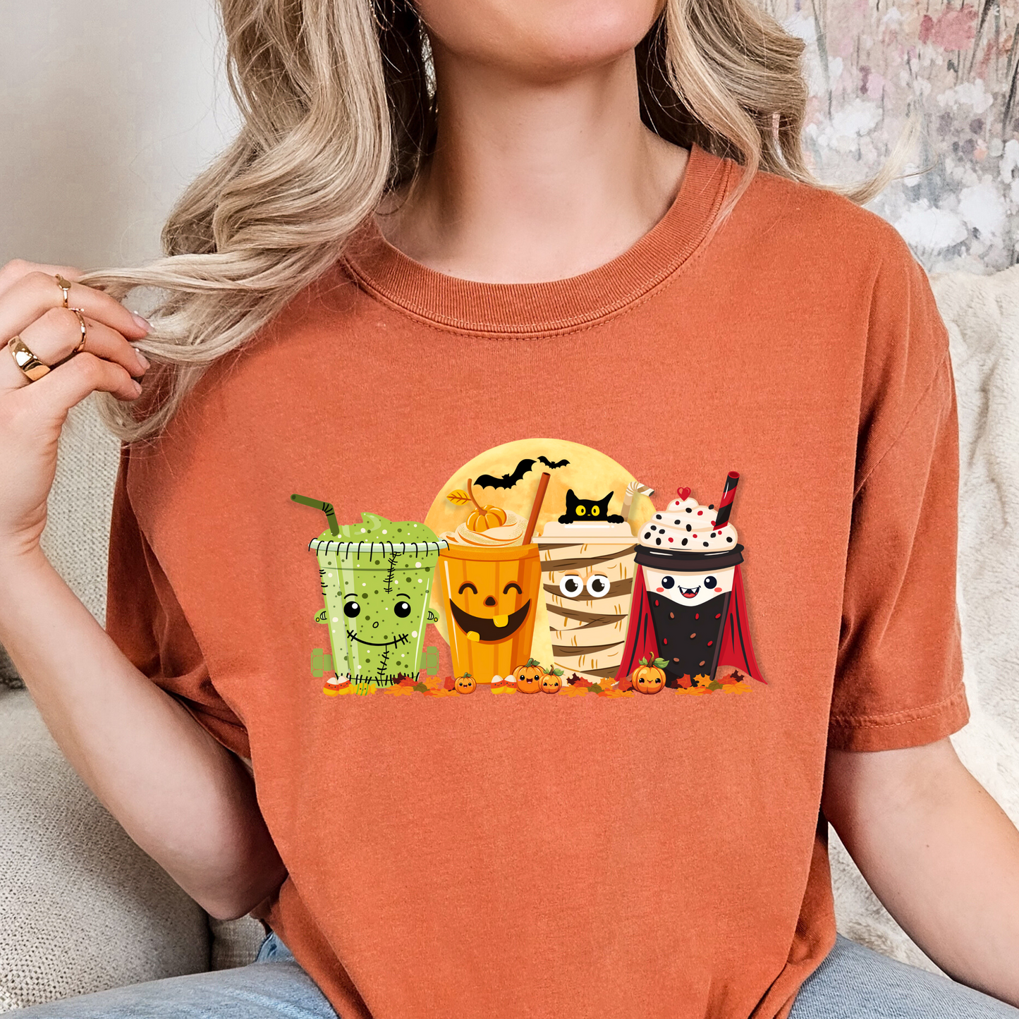 Halloween Monster Coffee Comfort Colors Unisex TShirt