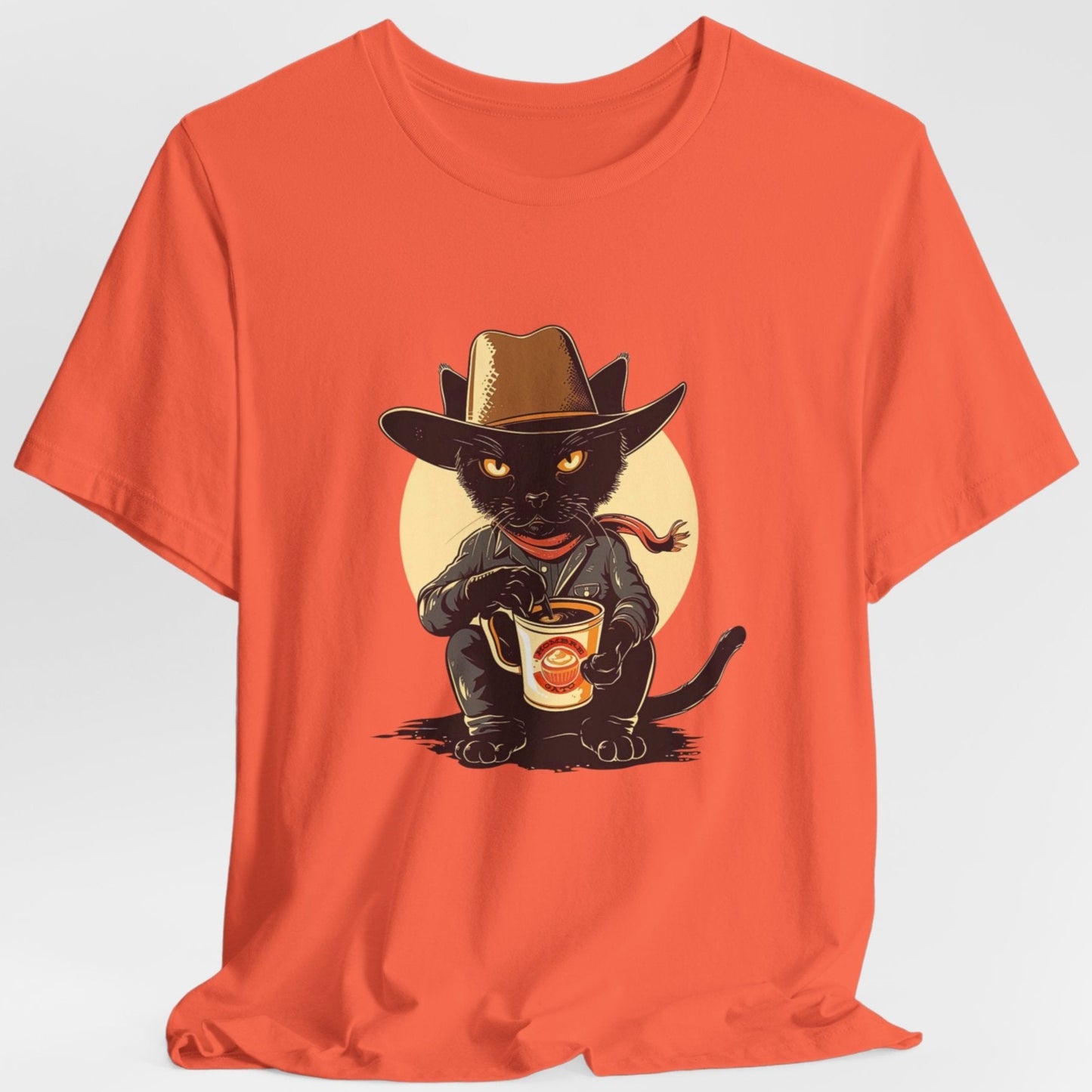 Cowboy Cat TShirt - Hombre Gato Black Cat Unisex Crew