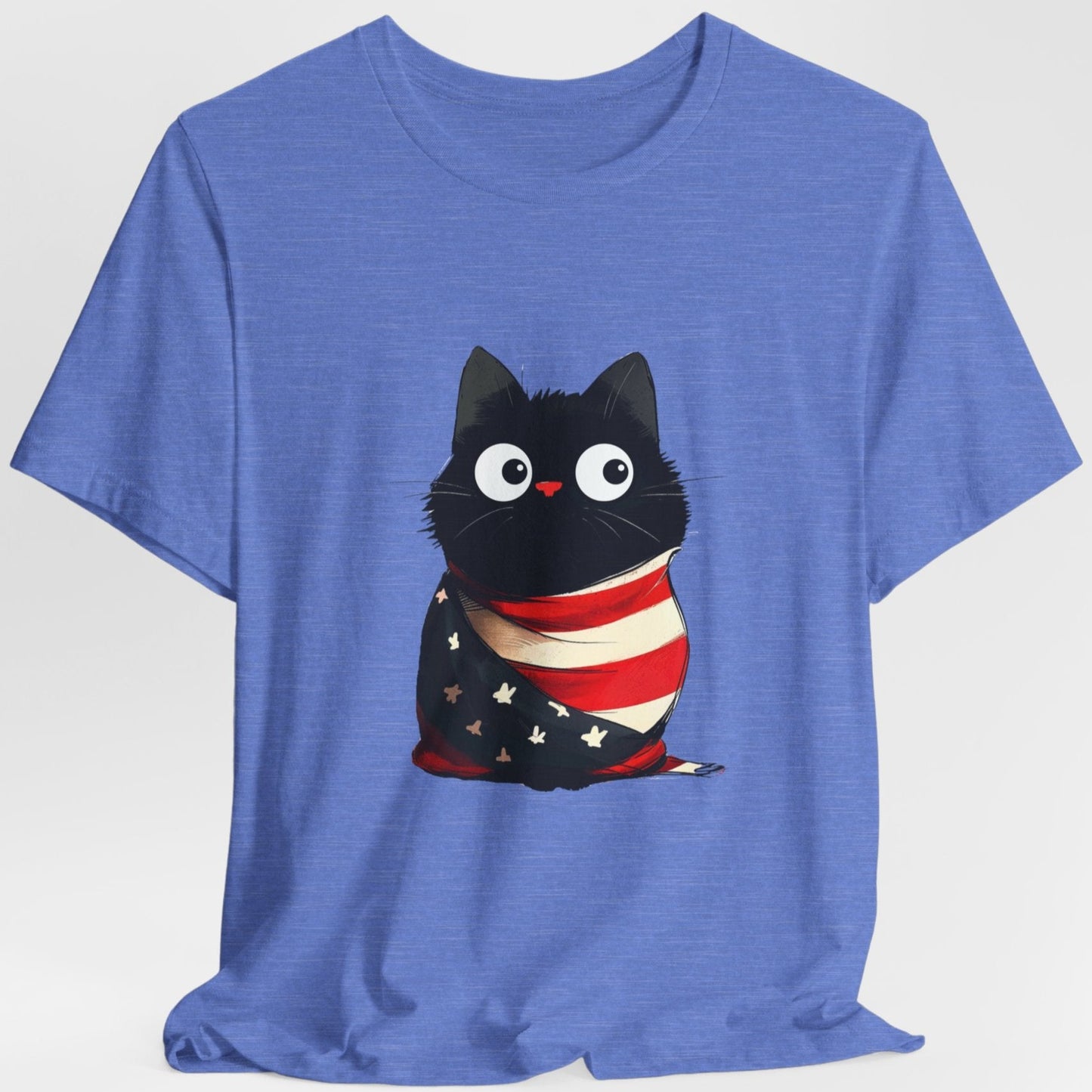 USA Kitty in Flag July 4th Unisex TShirt