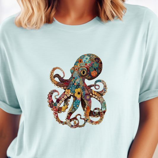 Patterned Octopus Unisex TShirt