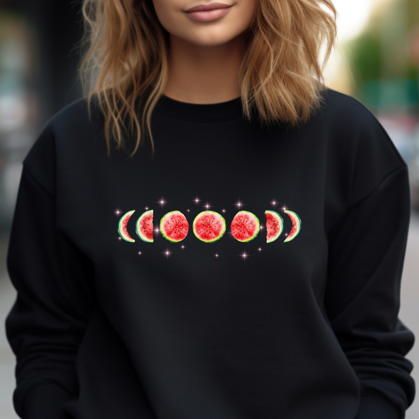 Sweatshirt - Stages of a Watermelon Moon Unisex Crewneck