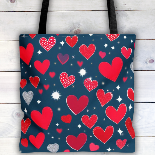 Hearts Tote Bag - Spread the Love - 3 Sizes