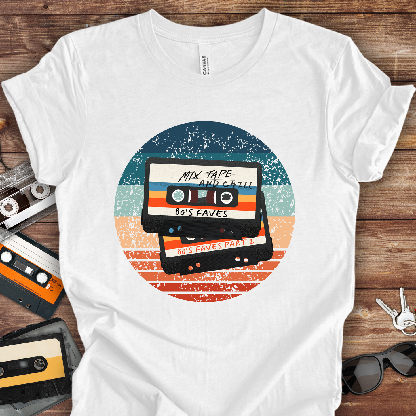 Cassettes Shirt - Mix Tape and Chill Unisex Crew