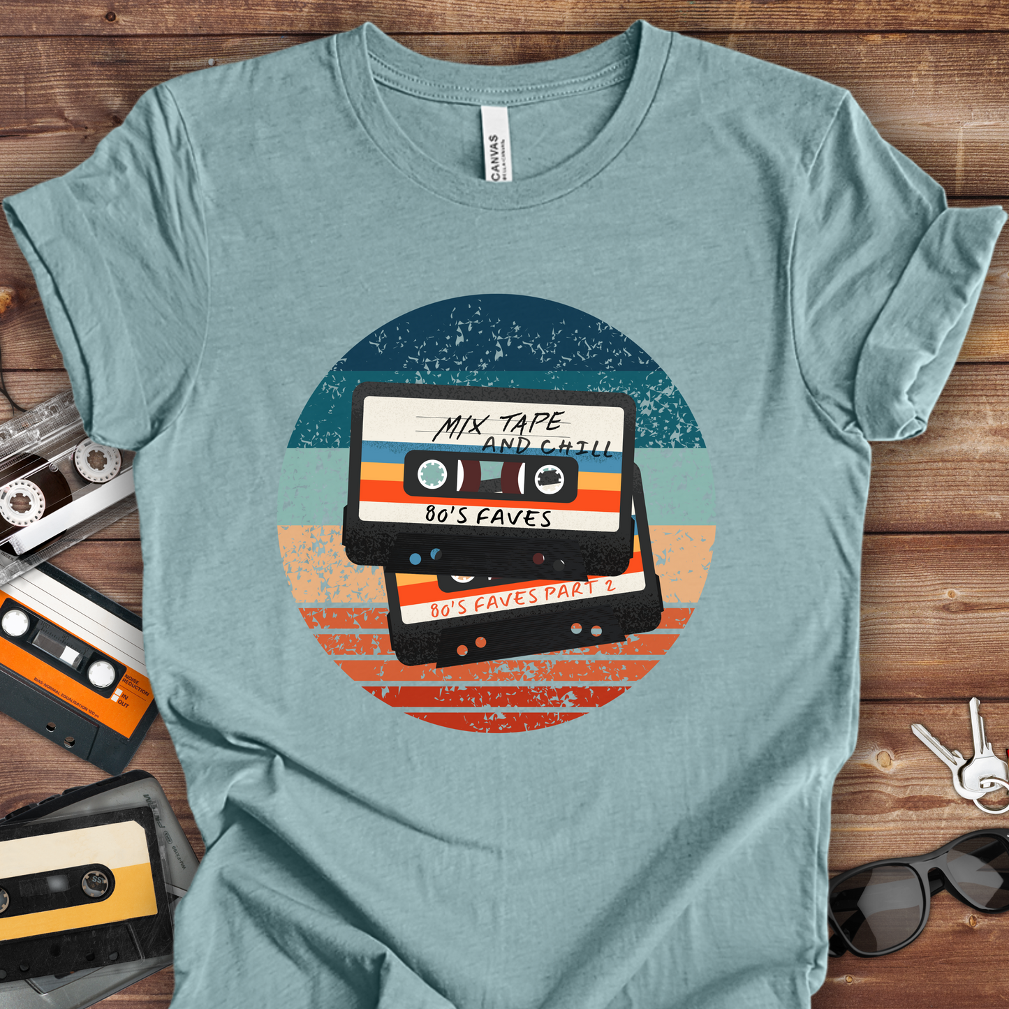 Cassettes Shirt - Mix Tape and Chill Unisex Crew