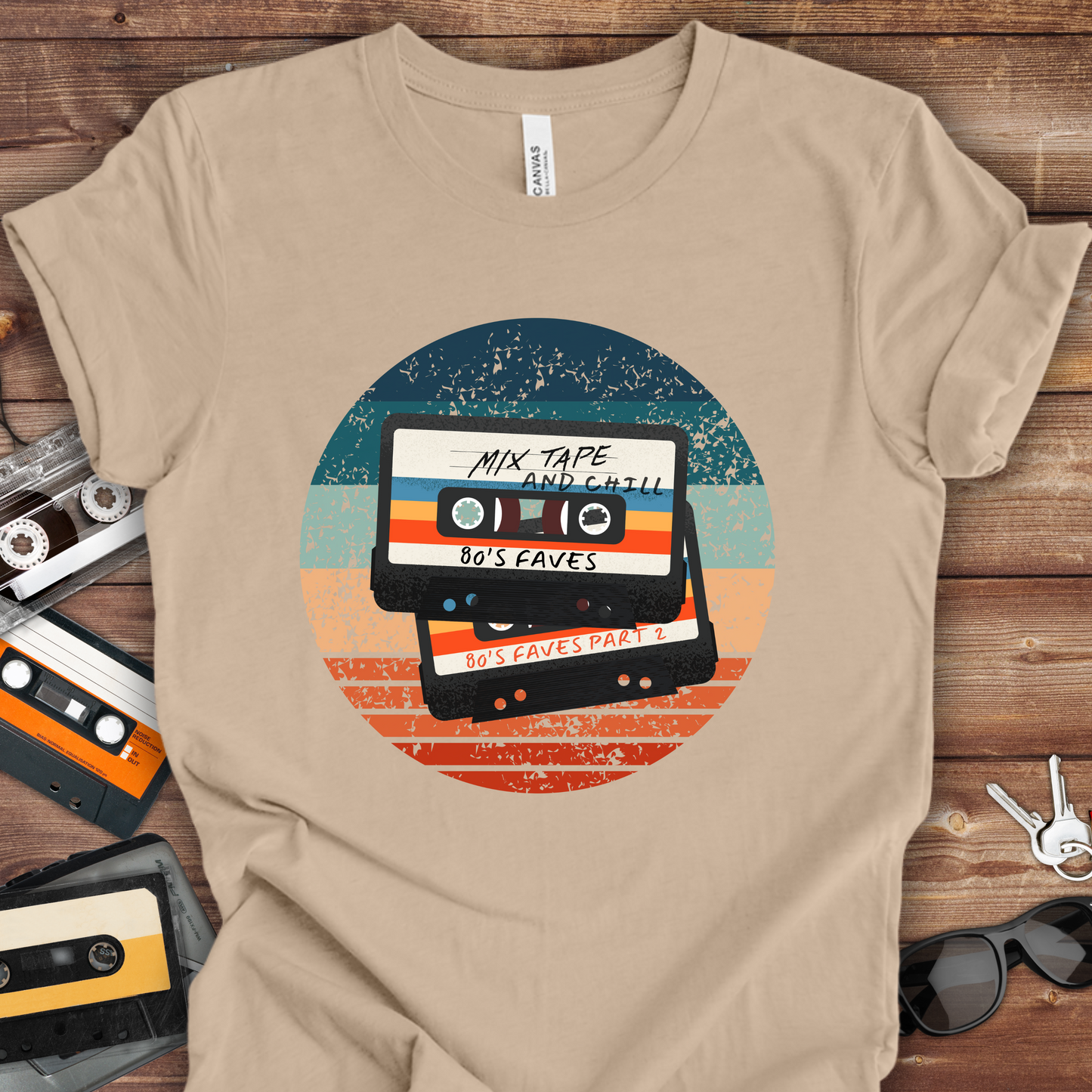 Cassettes Shirt - Mix Tape and Chill Unisex Crew
