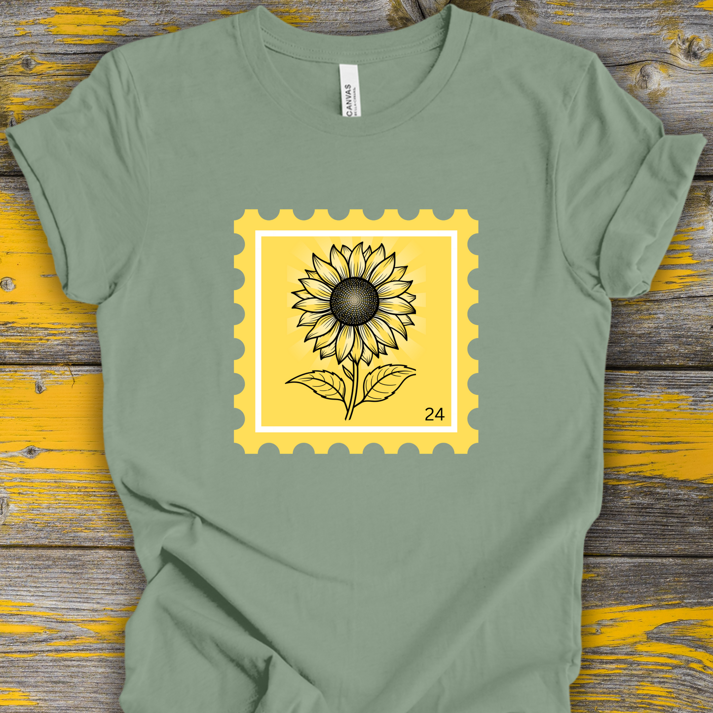 Sunflower Sunburst Stamp Unisex TShirt