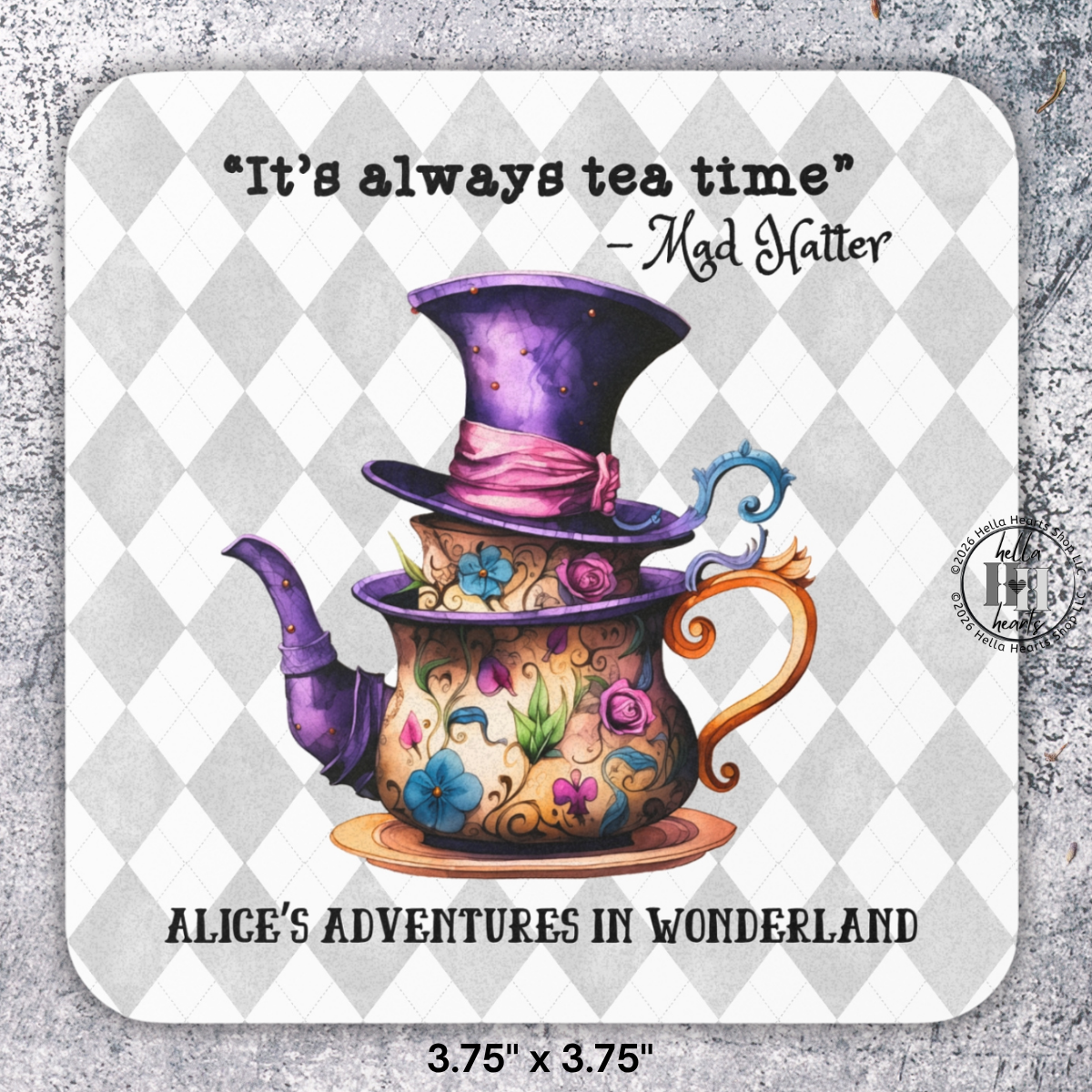 Alice in Wonderland Book Coasters - 7 Designs