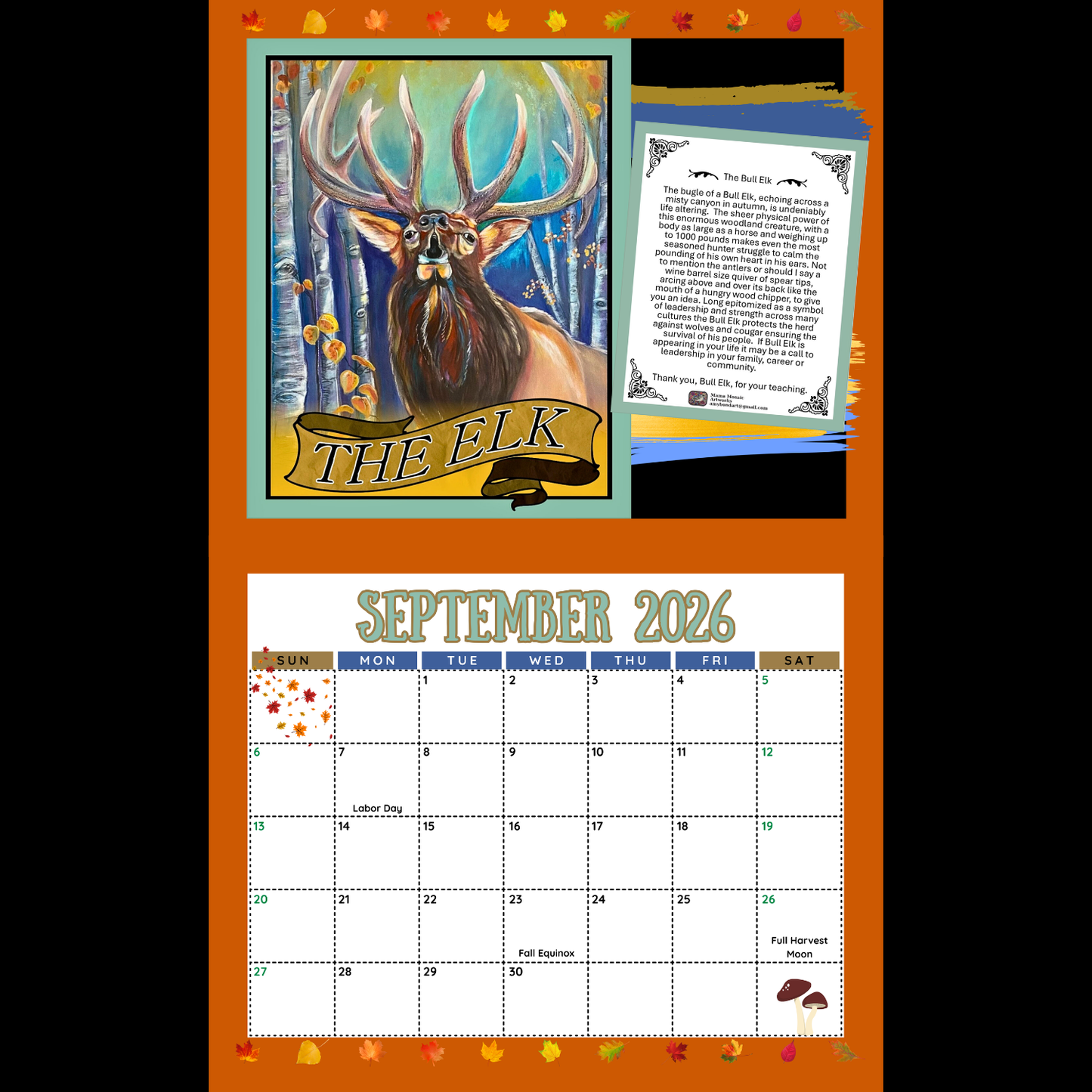 Mama Mosaic 2026 Calendar Wall Calendar | Illustrations Monthly