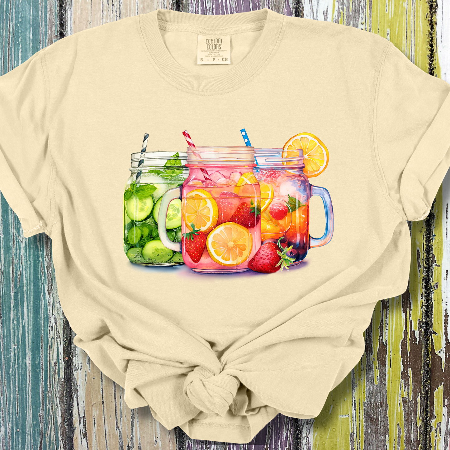 Mason Jar Summertime Drinks Comfort Colors Unisex TShirt