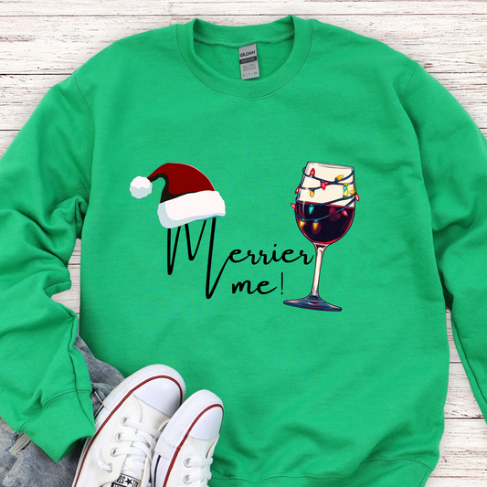 Christmas Wine Sweatshirt - Merry Me - Unisex Crew