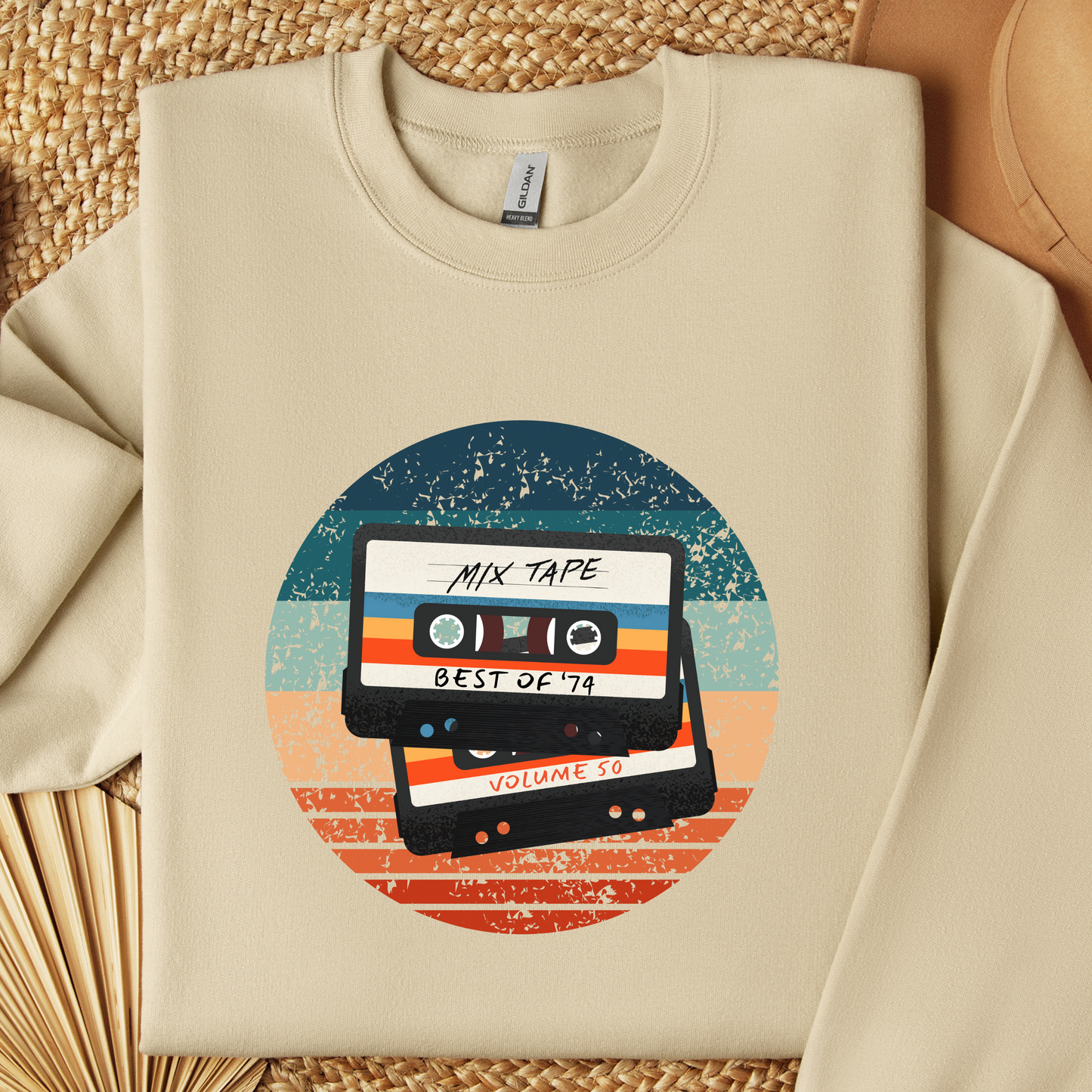 Sweatshirt - 80s Retro Mix Tape and Chill Unisex Crewneck