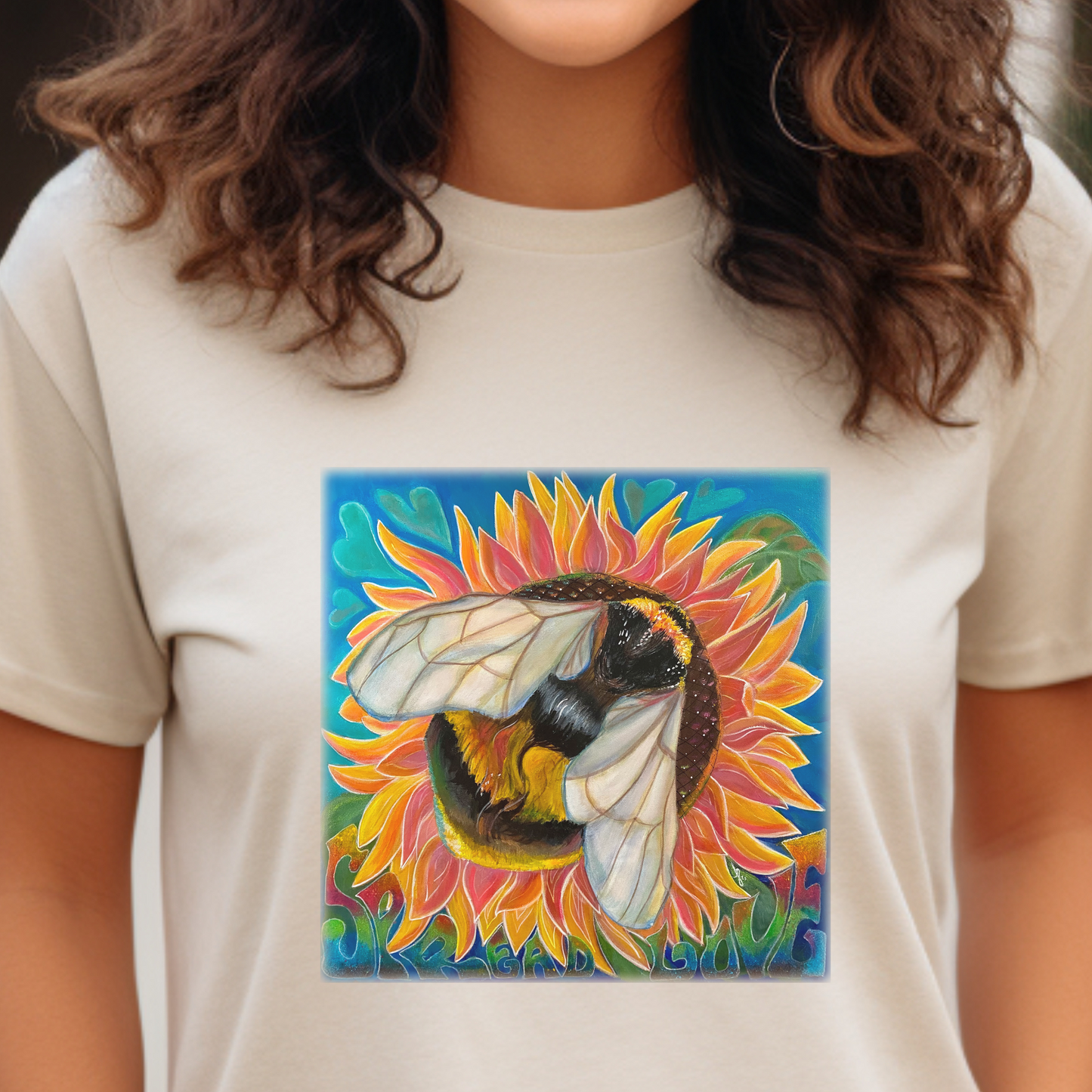 Bee Unisex TShirt - Bees Spread Love from Mama Mosaic Artworks