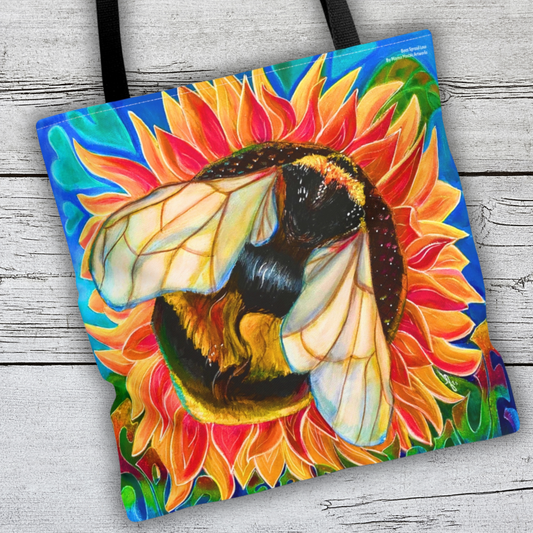 Bee Tote Bag - Original Art, Bees Spread Love from Mama Mosaic Artworks - Save the Bees - 3 Sizes