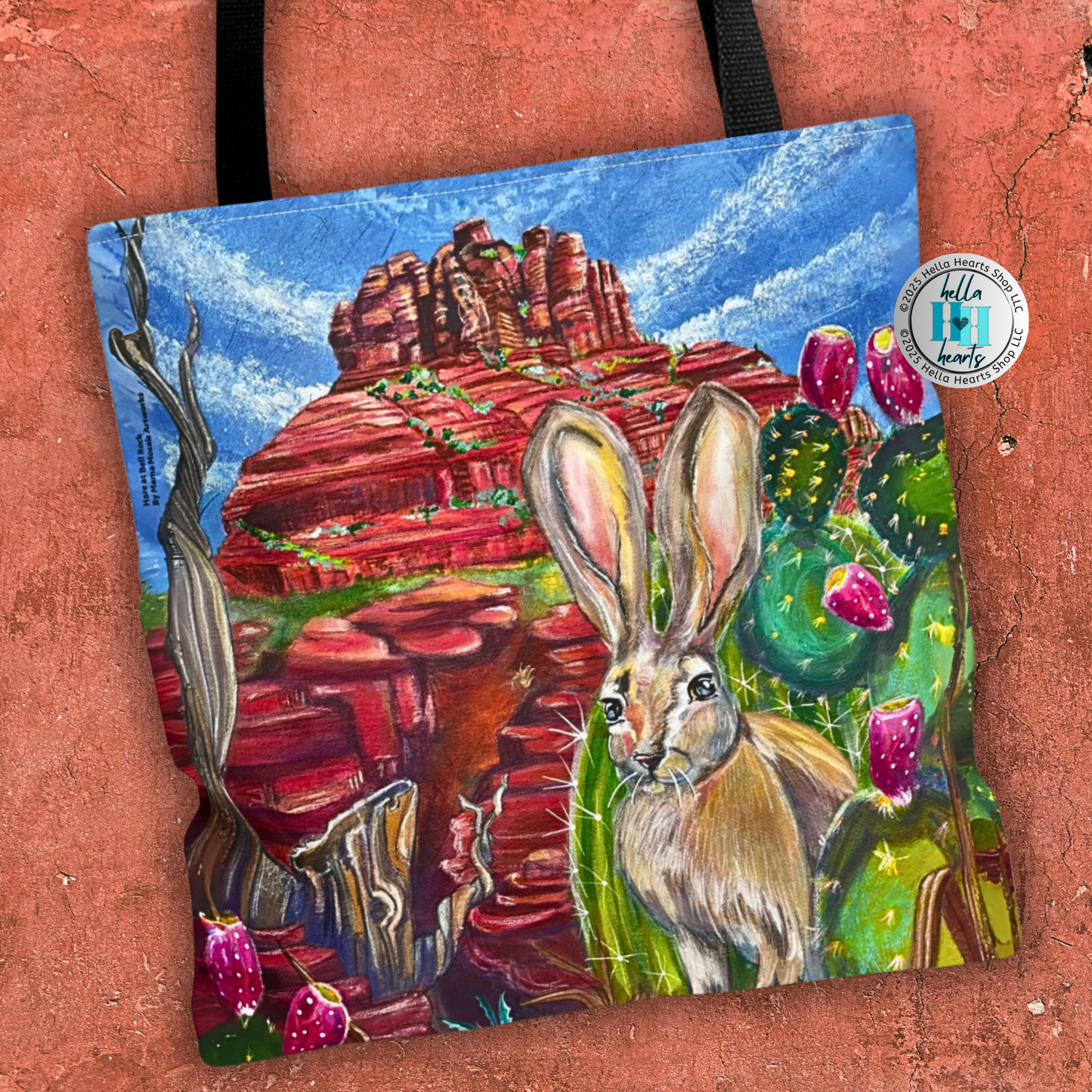 Sedona Hare Tote Bag - Original Art, Hare at Bell Rock from Mama Mosaic Artworks - 3 Sizes
