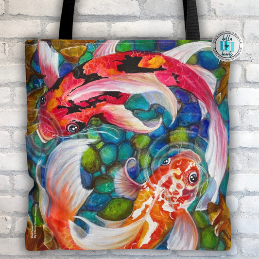 Koi Tote Bag - Original Art, Koi Pond from Mama Mosaic Artworks - 3 Sizes