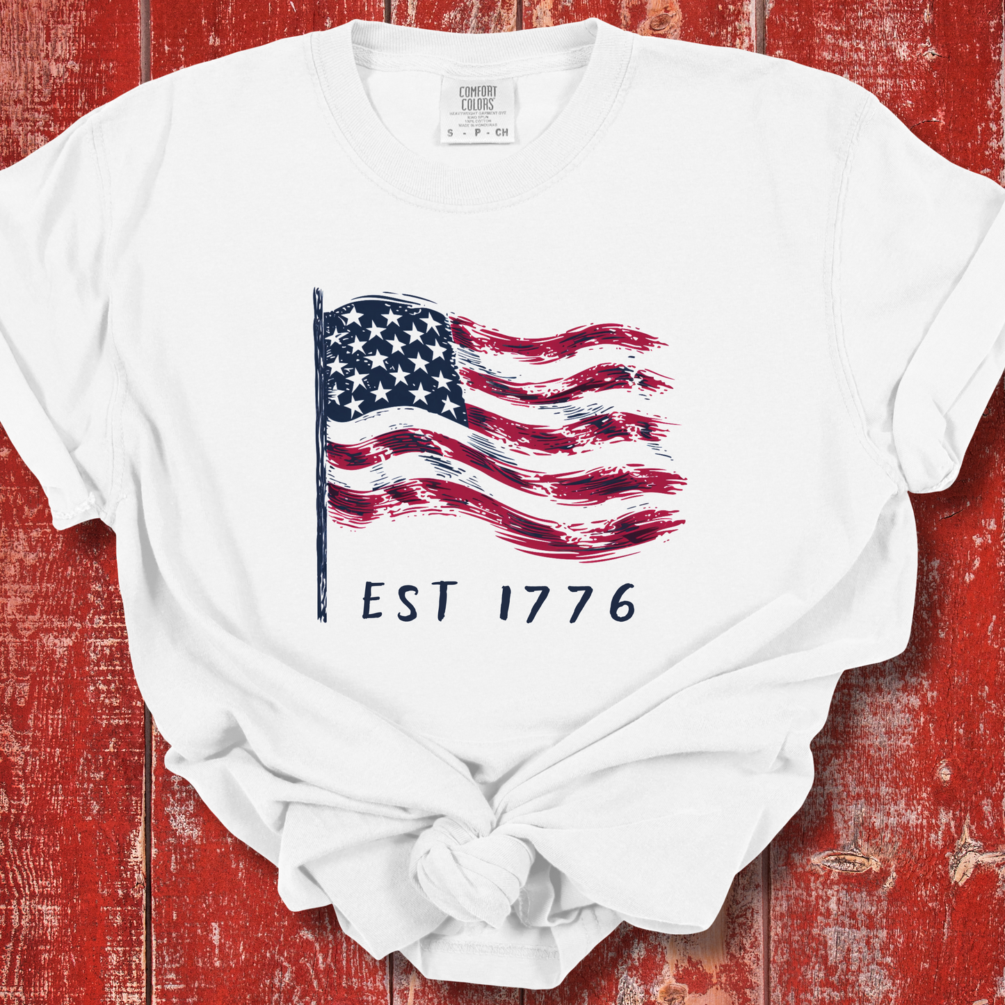 USA Flag Est 1776 Comfort Colors Unisex TShirt