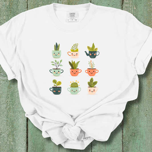 Kawaii Plants in Cups Comfort Colors Unisex TShirt