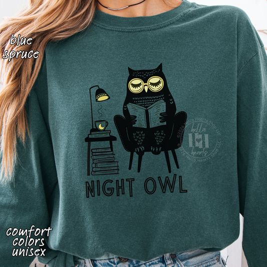 Night Owl TShirt - Comfort Colors, Unisex