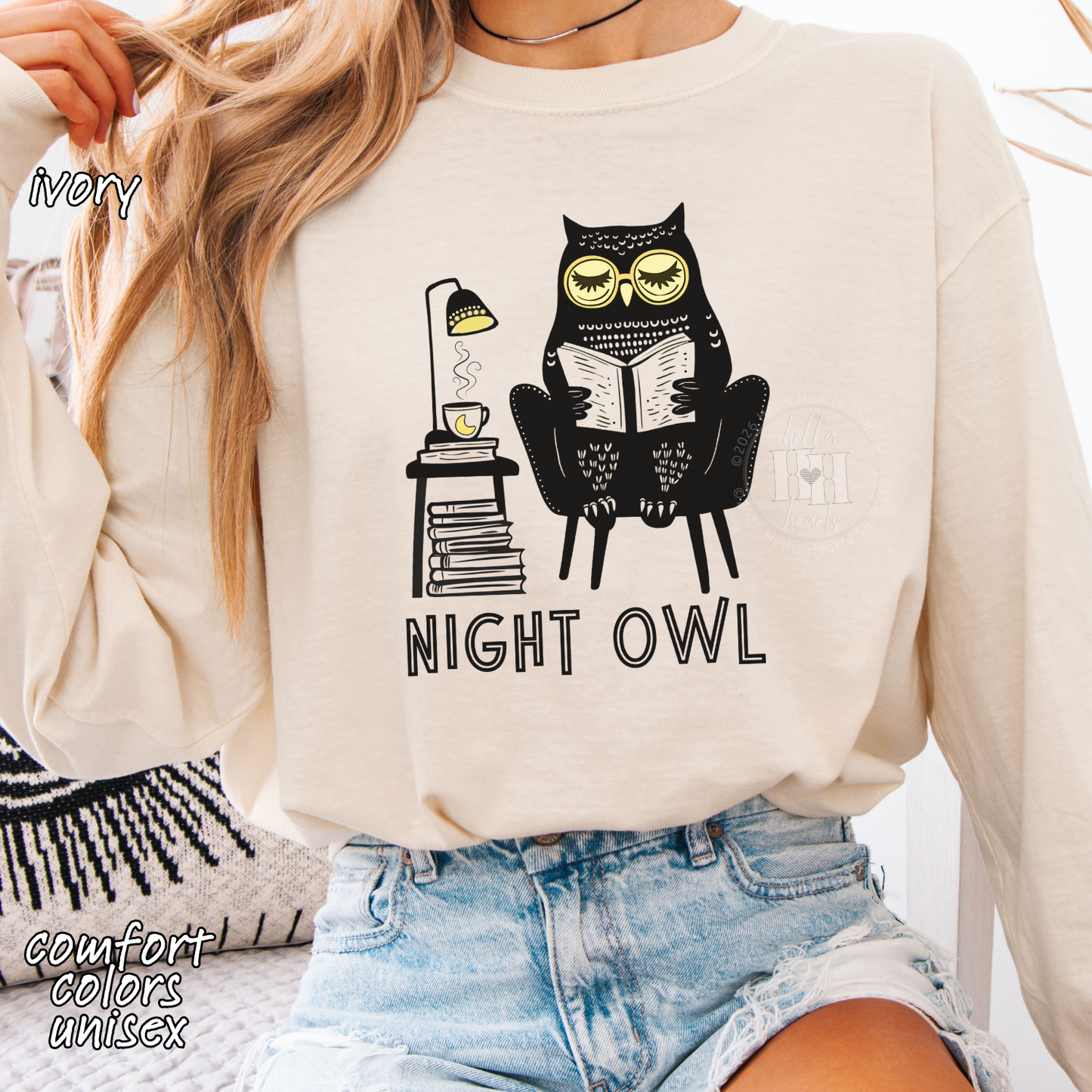 Night Owl TShirt - Comfort Colors, Unisex