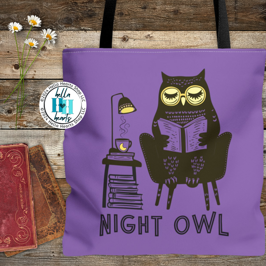 Night Owl Tote Bag - Water Resistant Tote - 3 Sizes