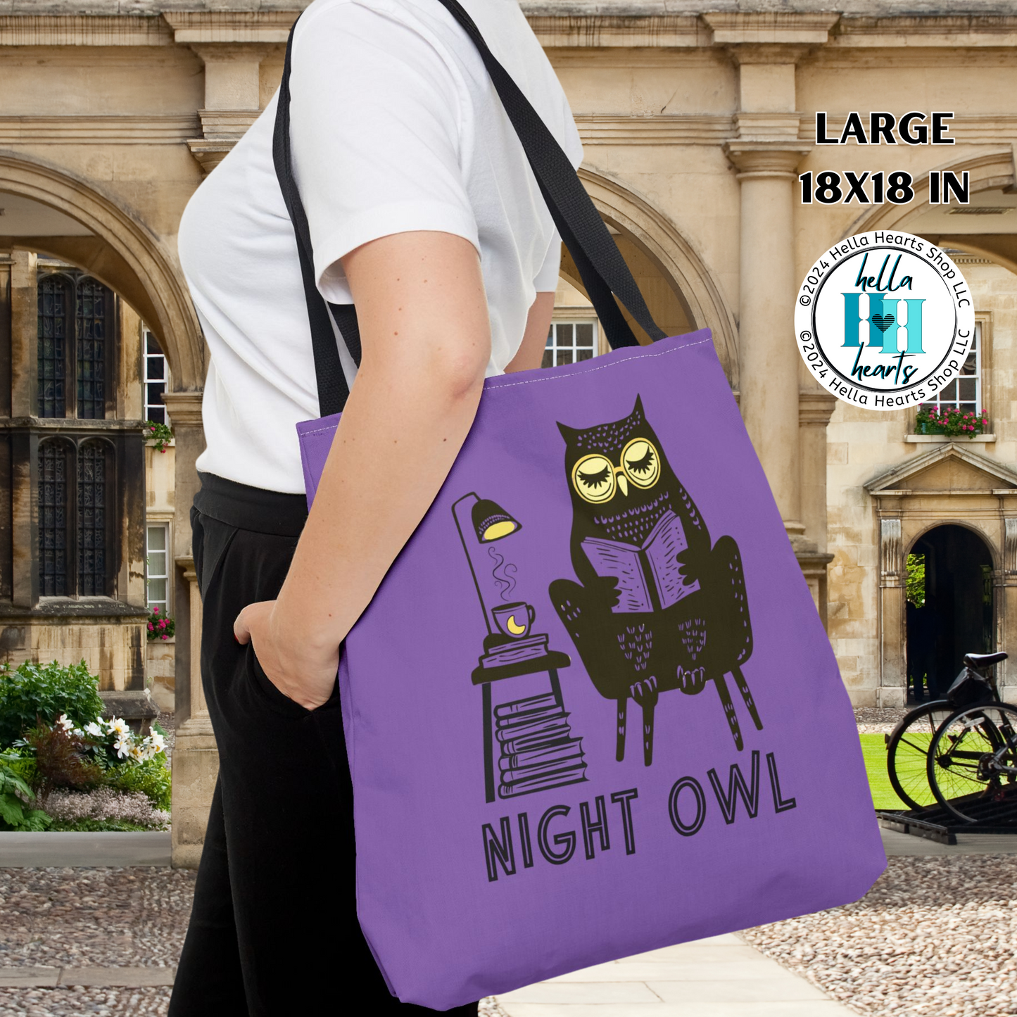 Night Owl Tote Bag - Water Resistant Tote - 3 Sizes