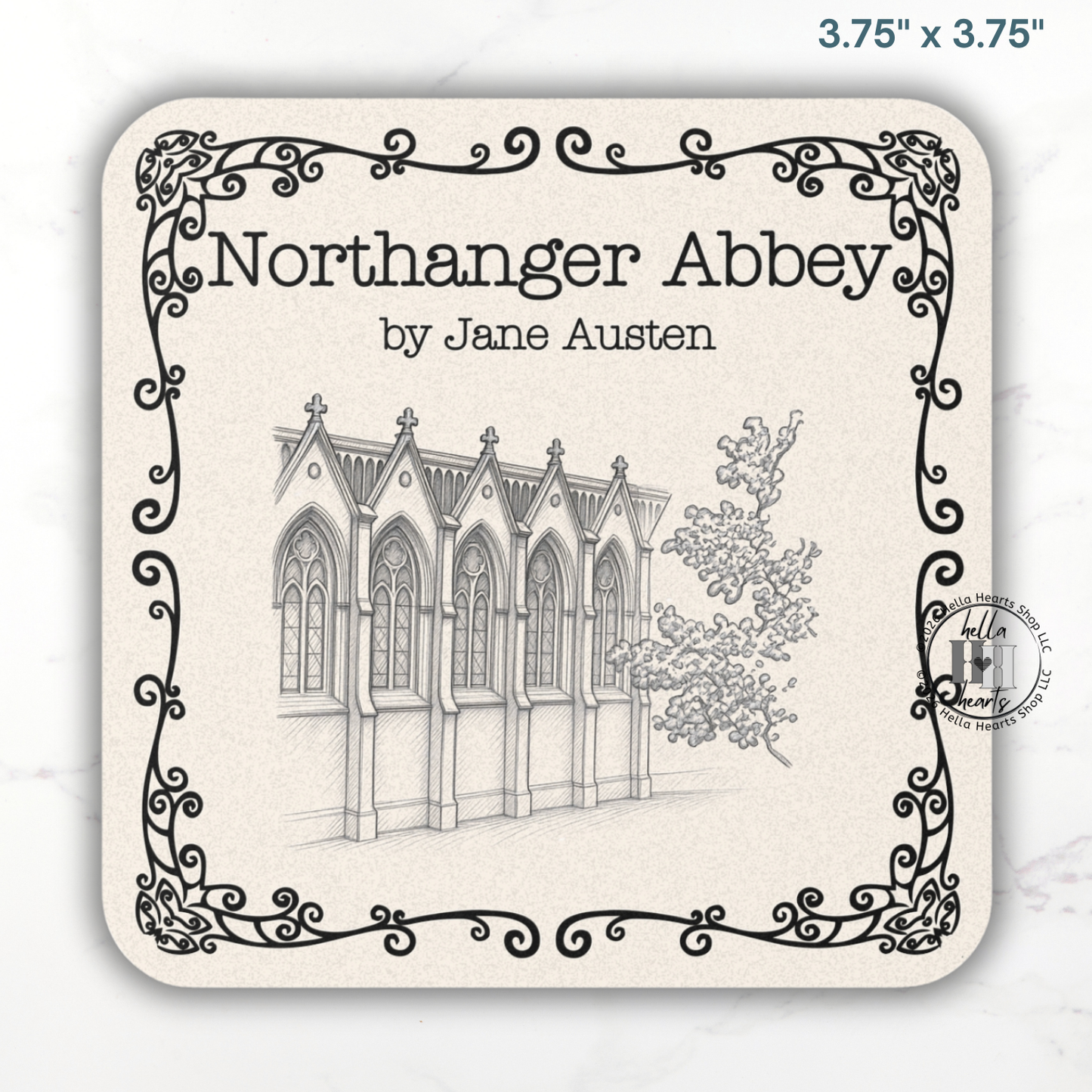 Jane Austen Book Coasters, Bookish Gift, Classic Lit, Cork Back