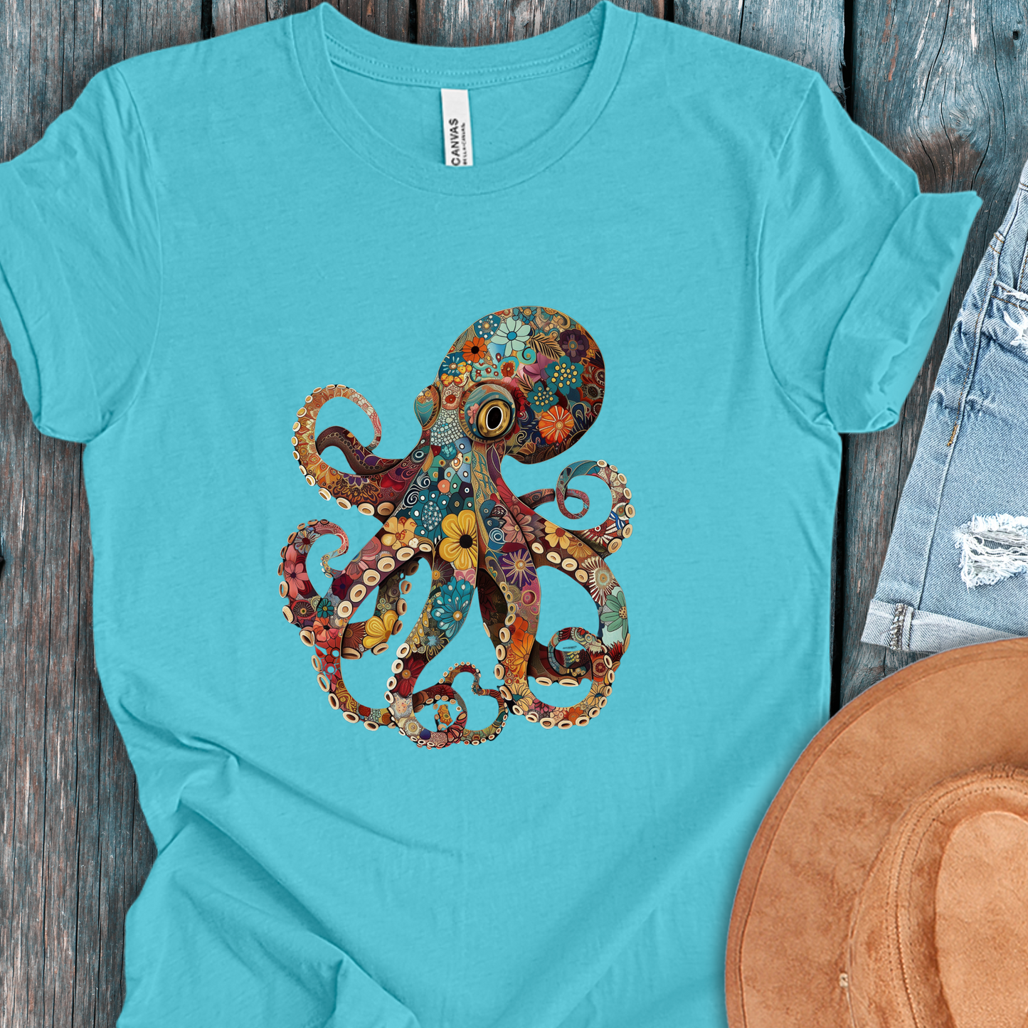 Patterned Octopus Unisex TShirt