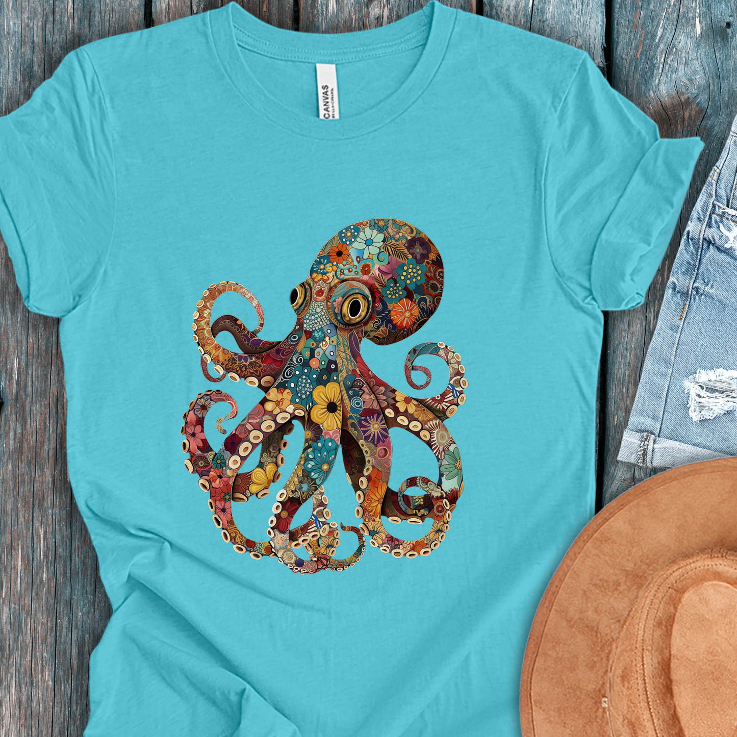 Octopus Shirt - Funky Pattern Unisex Crew