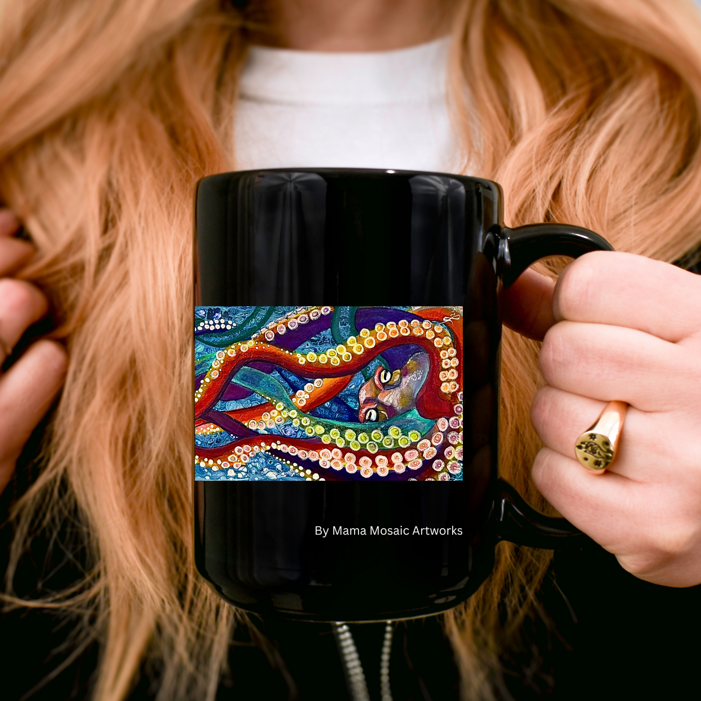 Octopus Mug - Original Art, Drift and Tangle from Mama Mosaic Artworks