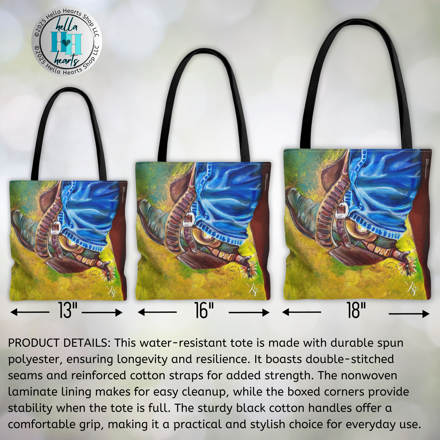 Cowboy Boot Tote Bag - Original Art, Old Boot from Mama Mosaic Artworks - 3 Sizes