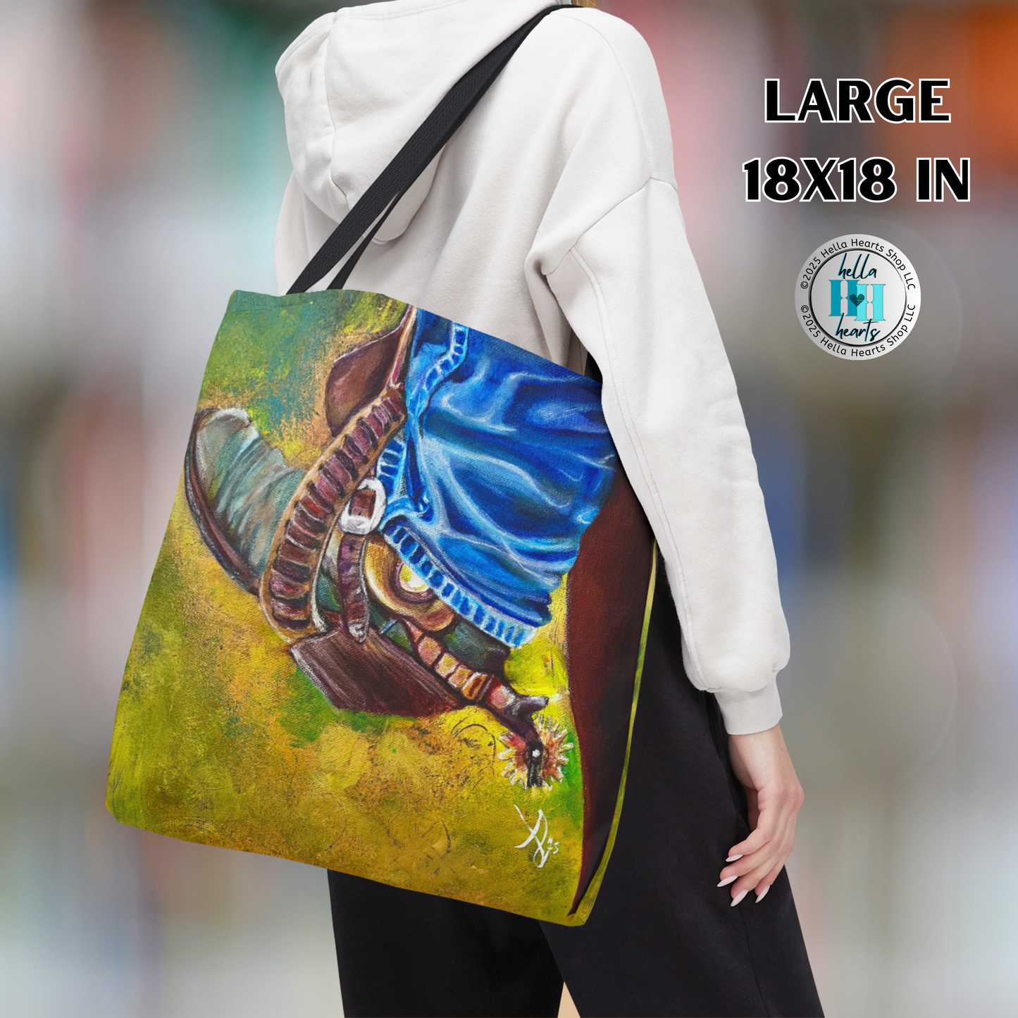 Cowboy Boot Tote Bag - Original Art, Old Boot from Mama Mosaic Artworks - 3 Sizes
