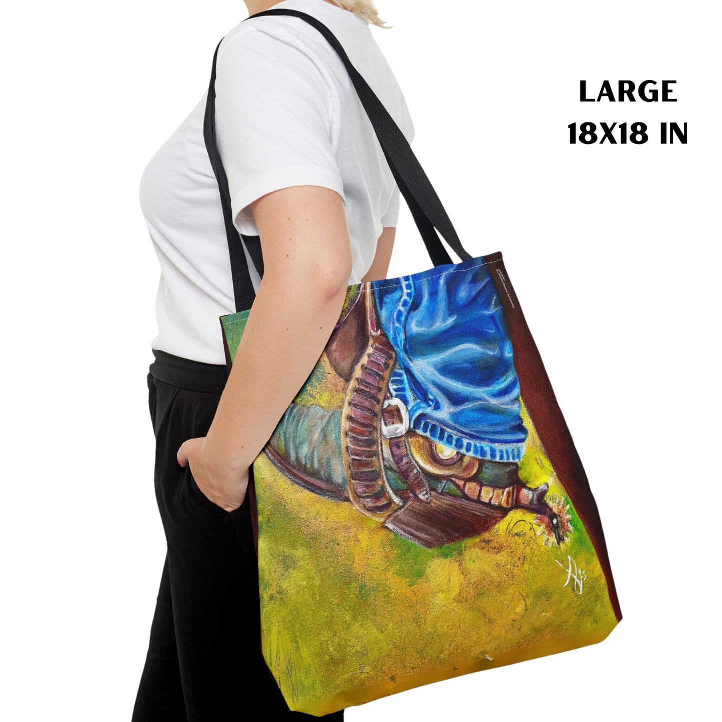 Cowboy Boot Tote Bag - Original Art, Old Boot from Mama Mosaic Artworks - 3 Sizes