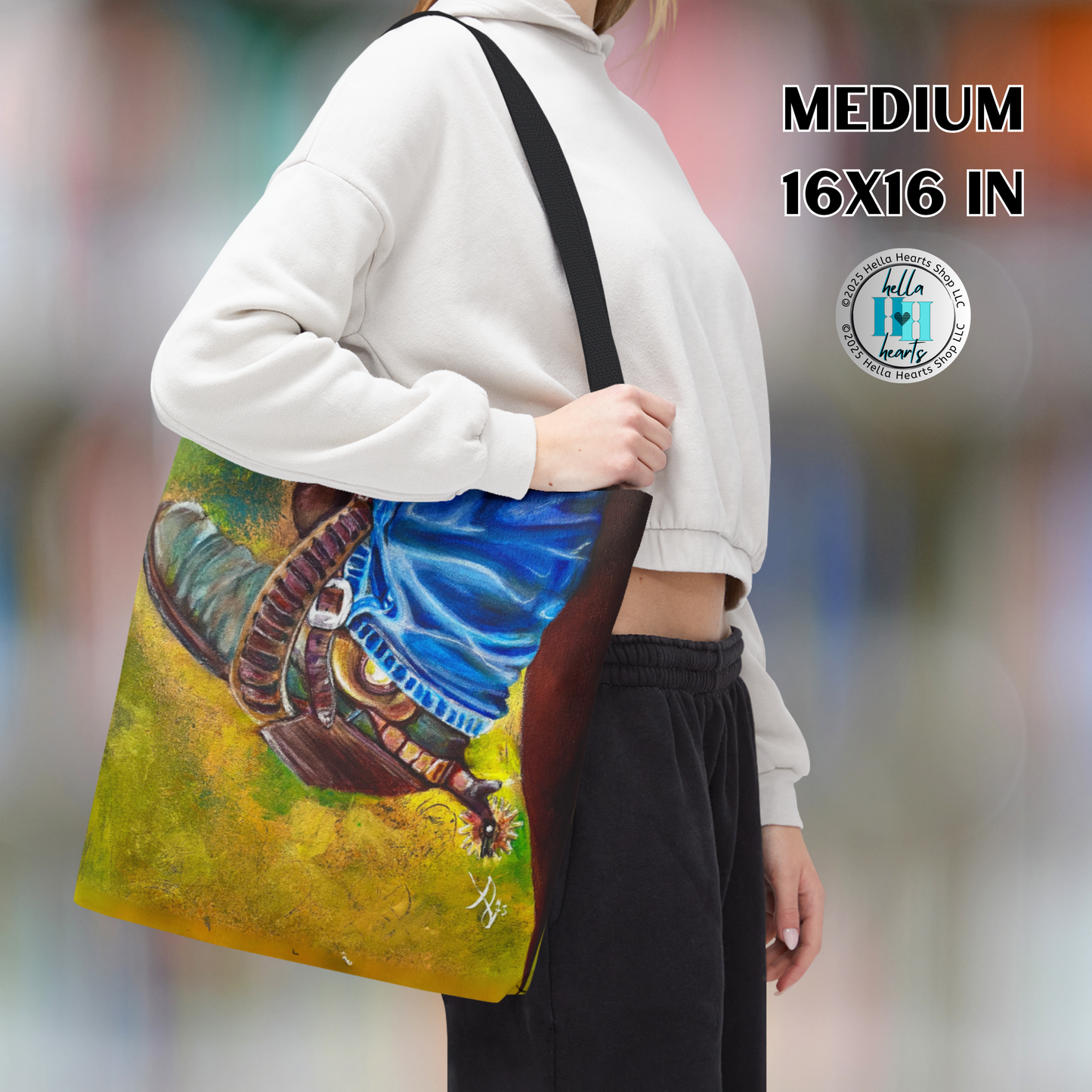 Cowboy Boot Tote Bag - Original Art, Old Boot from Mama Mosaic Artworks - 3 Sizes