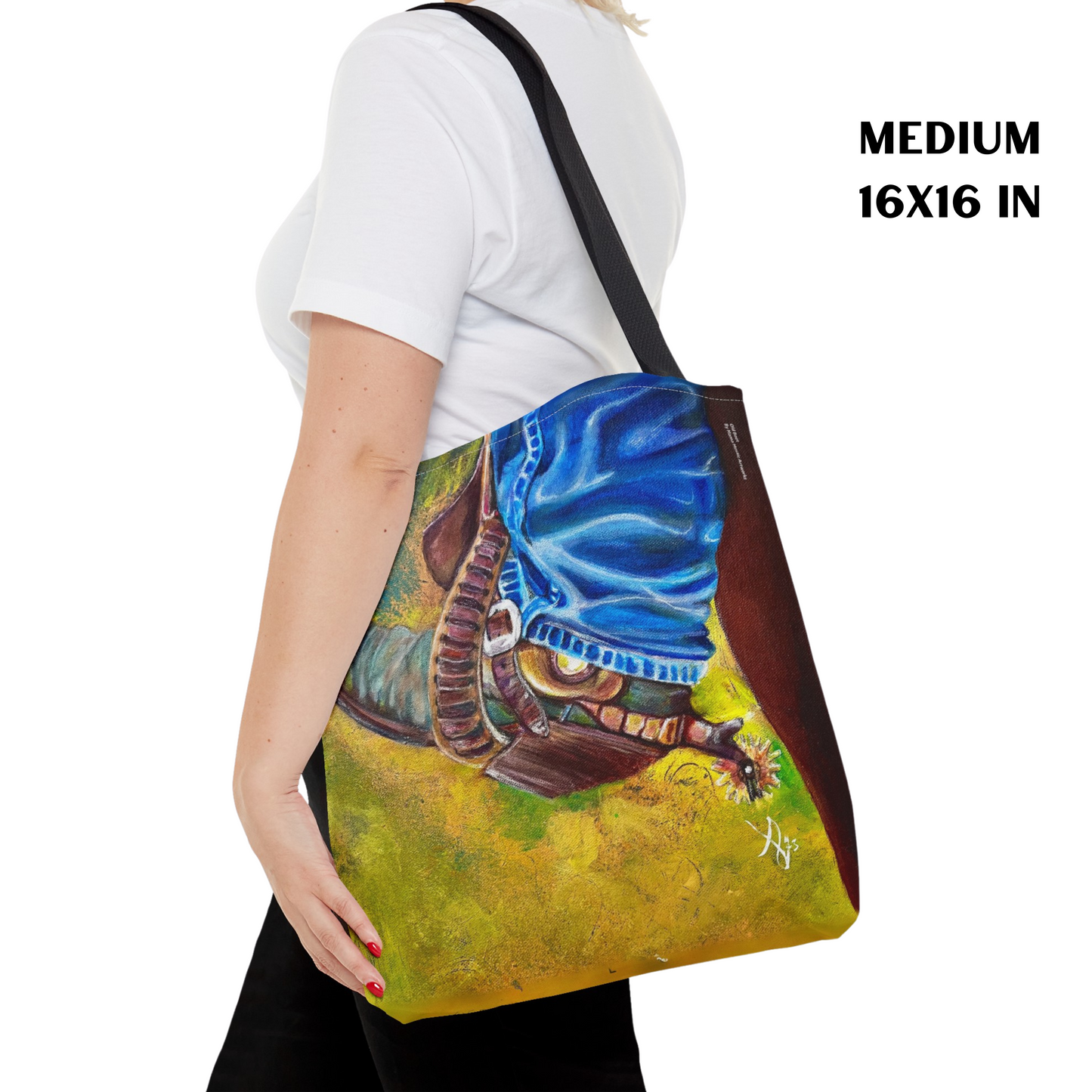 Cowboy Boot Tote Bag - Original Art, Old Boot from Mama Mosaic Artworks - 3 Sizes