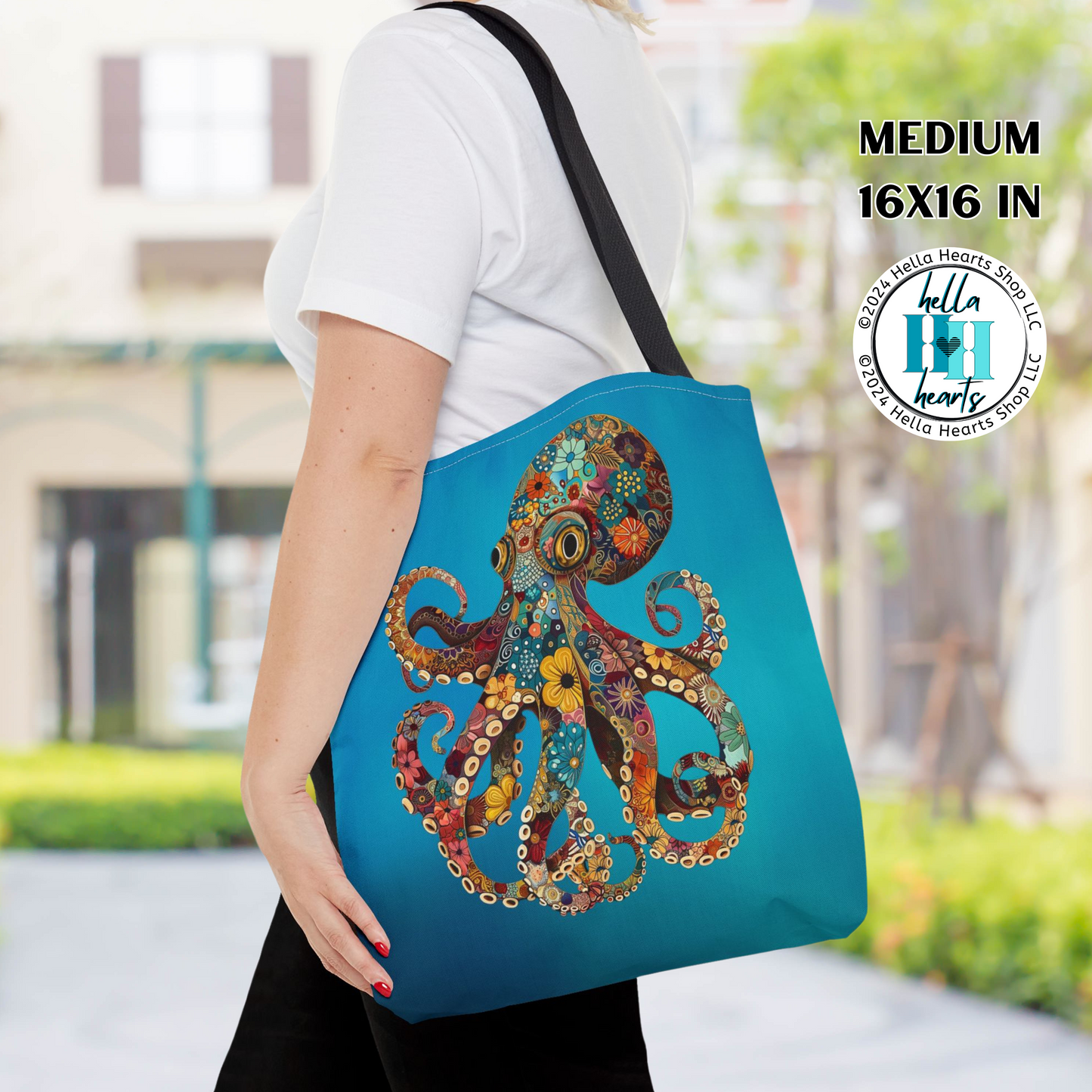 Groovy Octopus Tote Bag - Water Resistant Tote - 3 Sizes