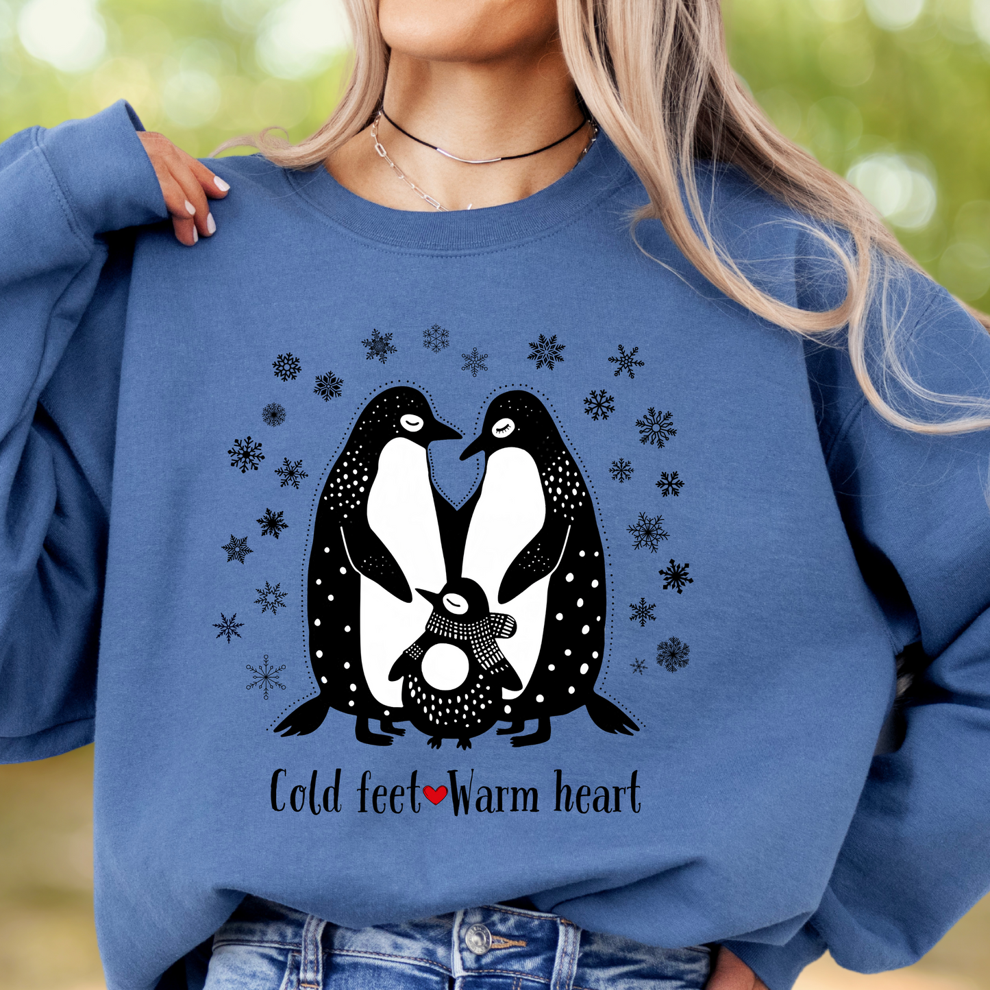 Penguin Sweatshirt - Cold Feet Warm Hearts - Unisex Crew