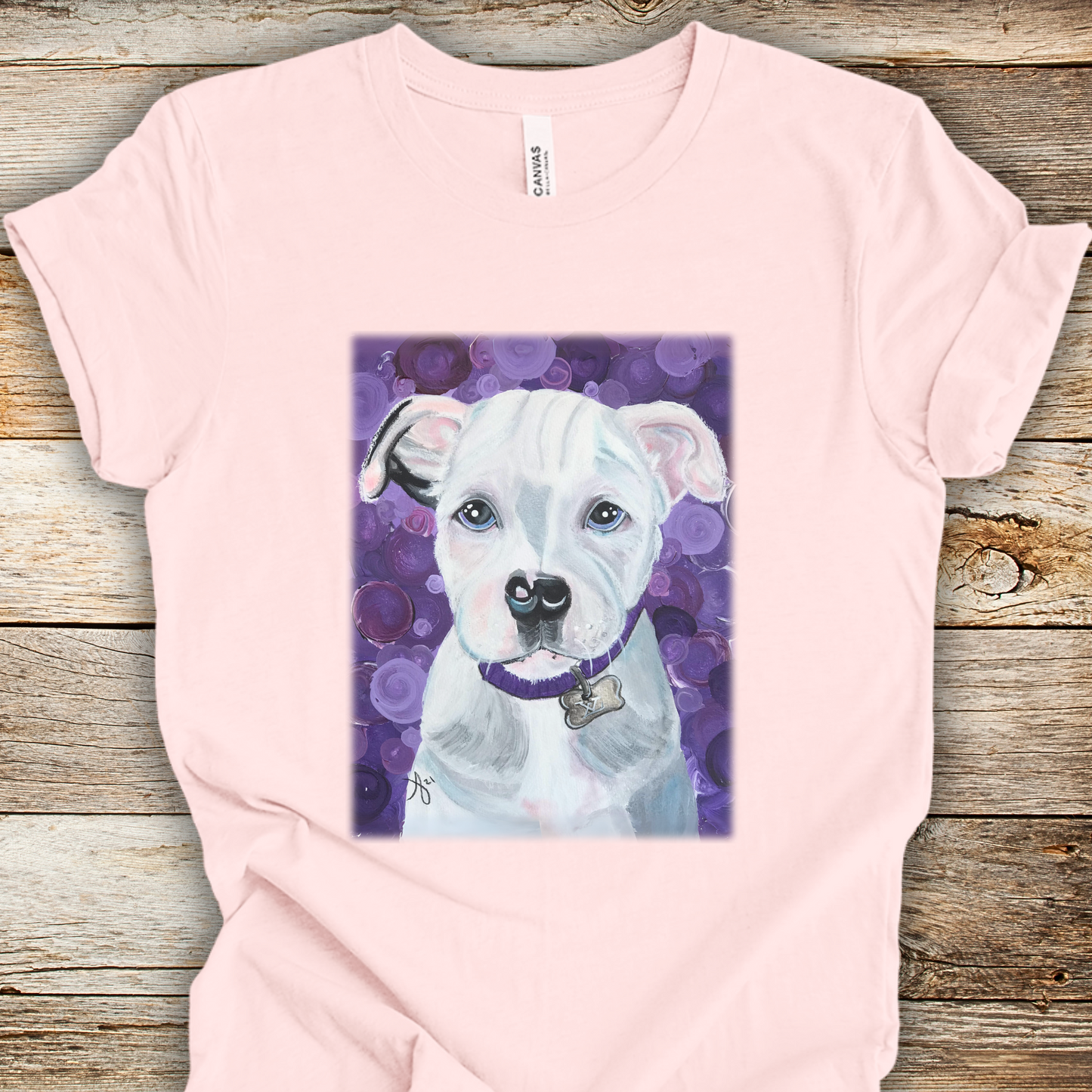 Pit Bull Unisex TShirt - Portrait of a Pit Bull from Mama Mosaic Artworks