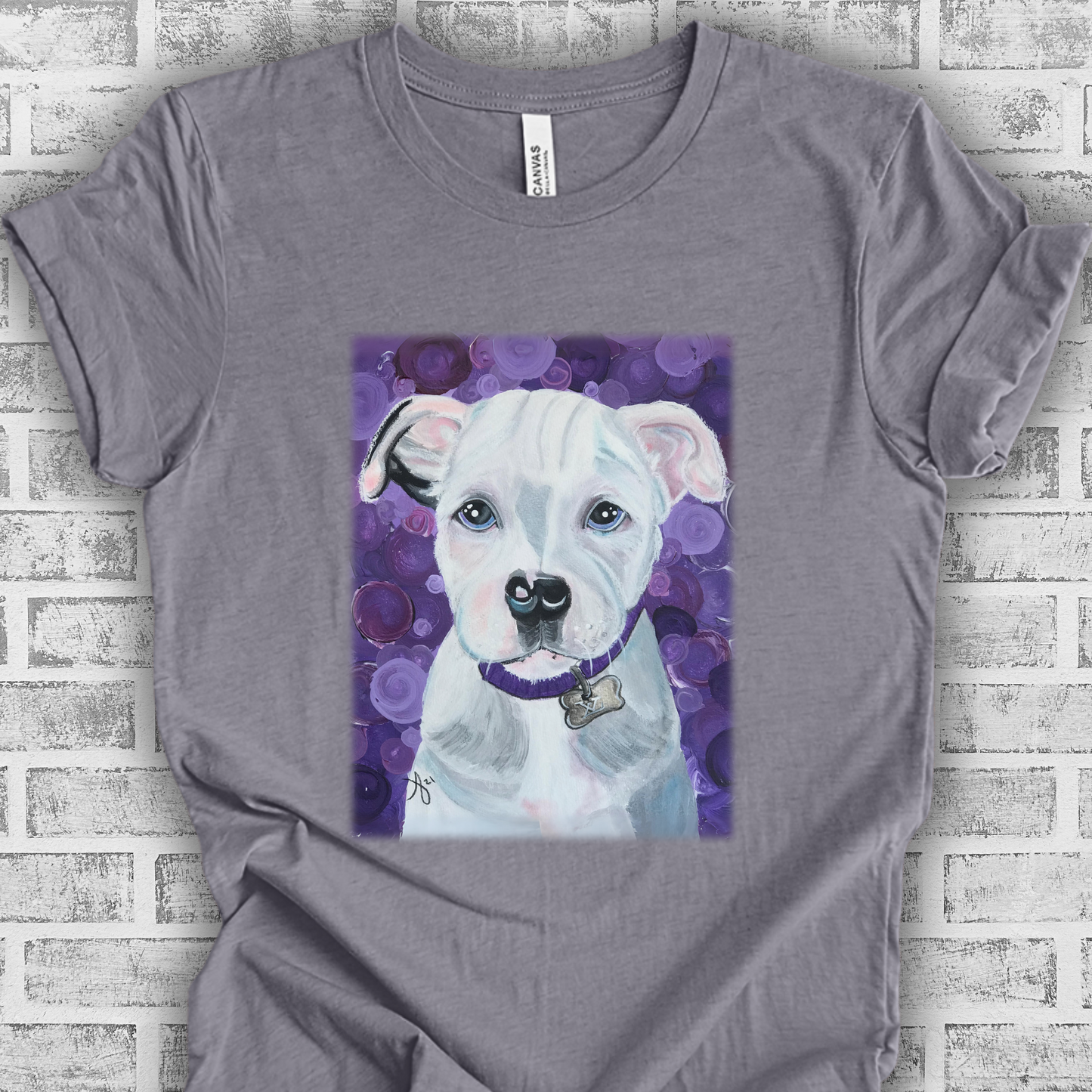 Pit Bull Unisex TShirt - Portrait of a Pit Bull from Mama Mosaic Artworks