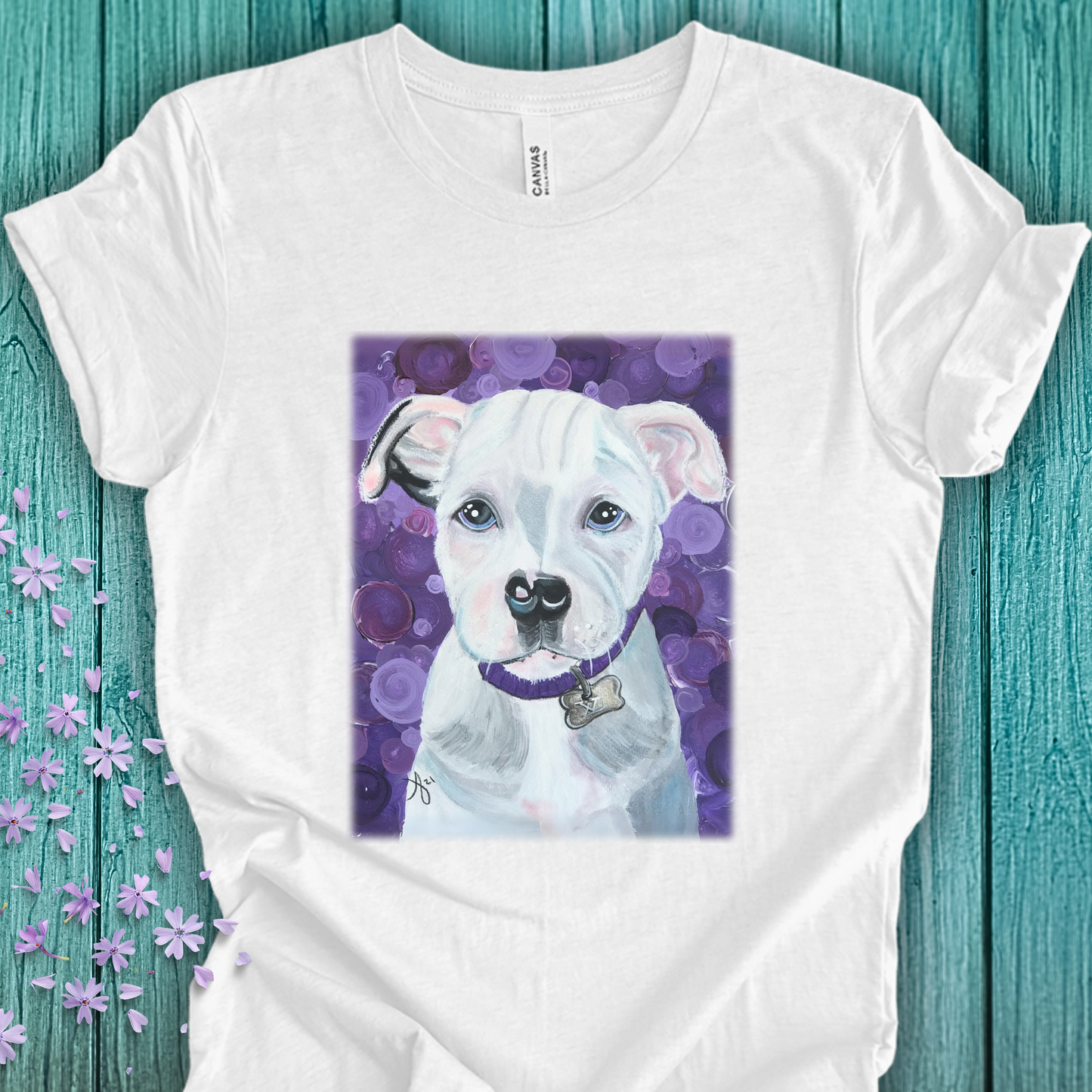 Pit Bull Unisex TShirt - Portrait of a Pit Bull from Mama Mosaic Artworks