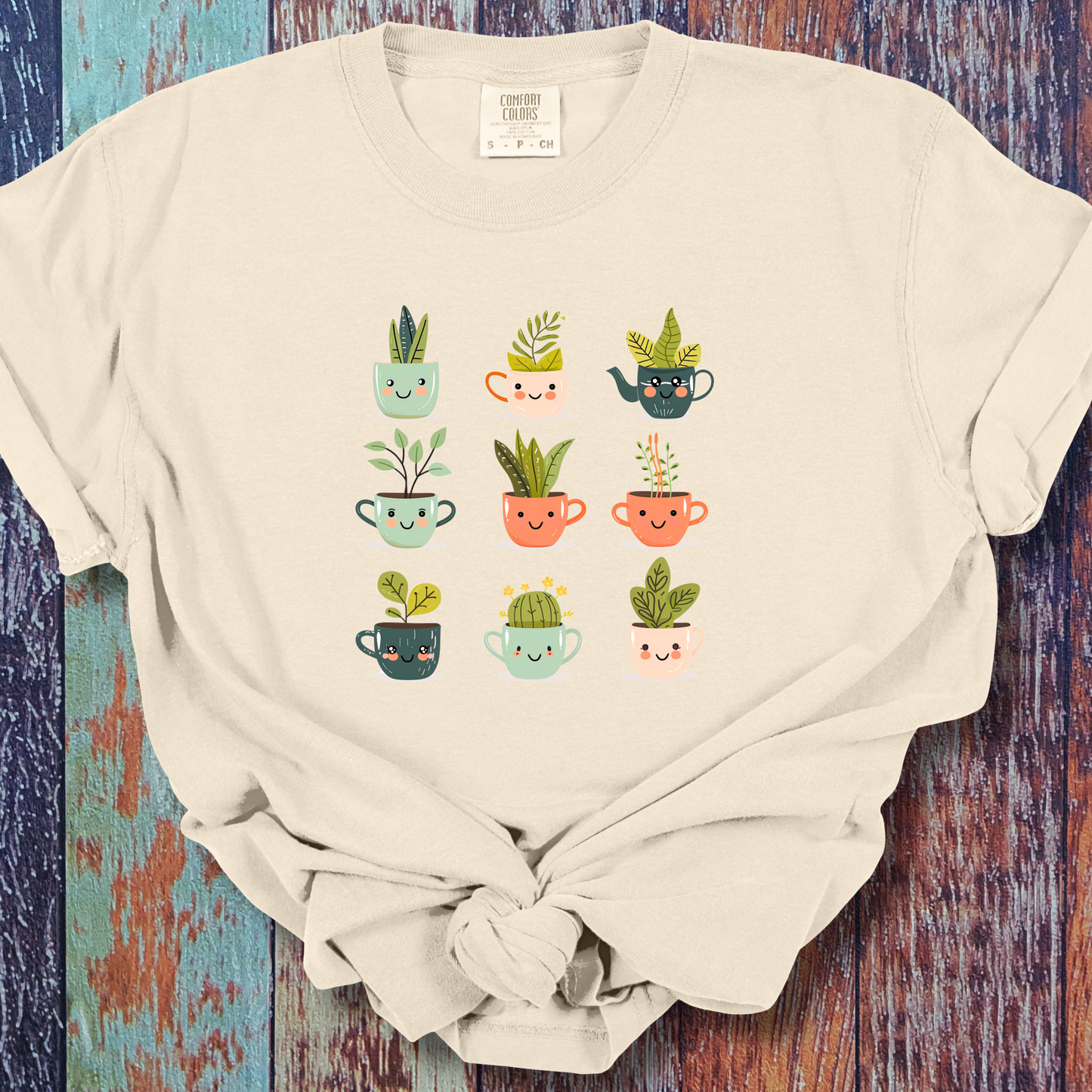 Kawaii Plants in Cups Comfort Colors Unisex TShirt