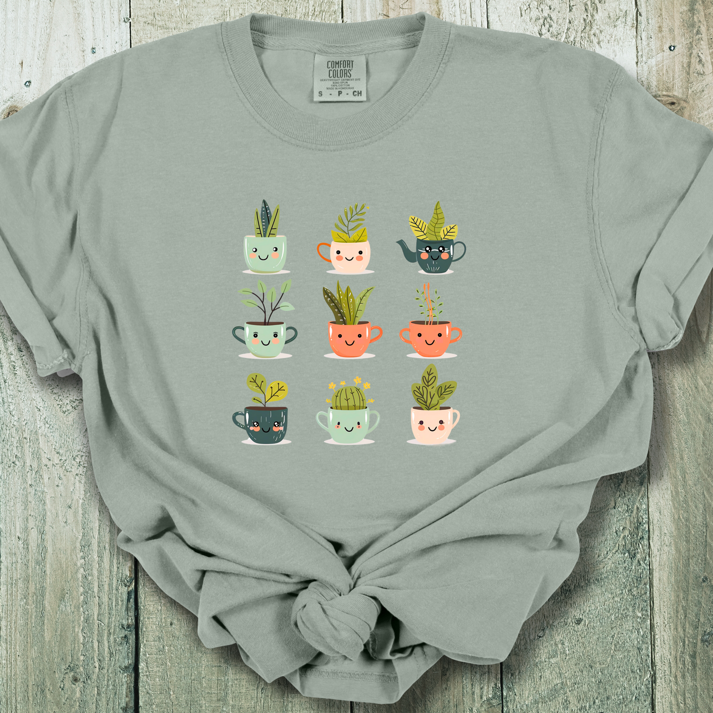 Kawaii Plants in Cups Comfort Colors Unisex TShirt