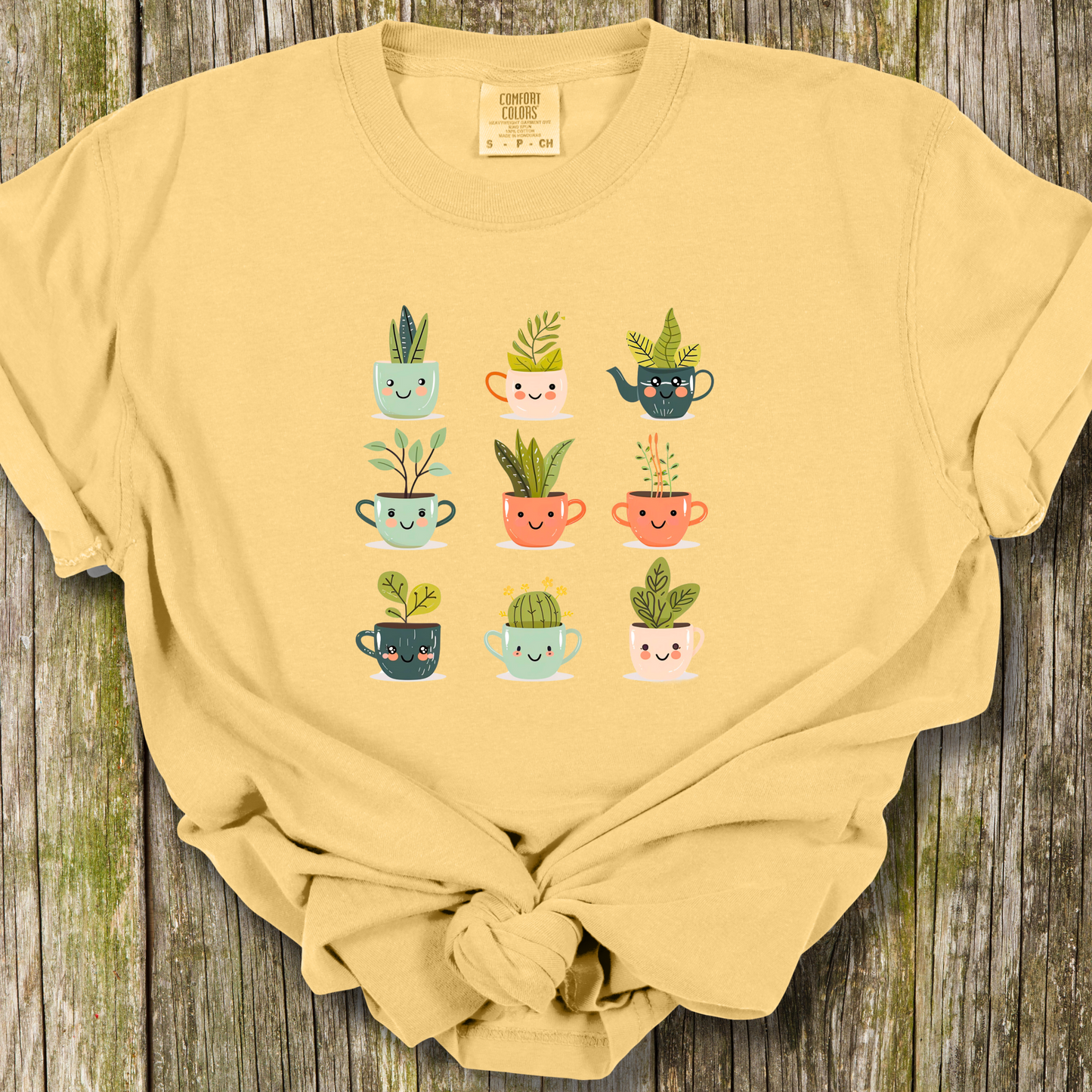 Kawaii Plants in Cups Comfort Colors Unisex TShirt