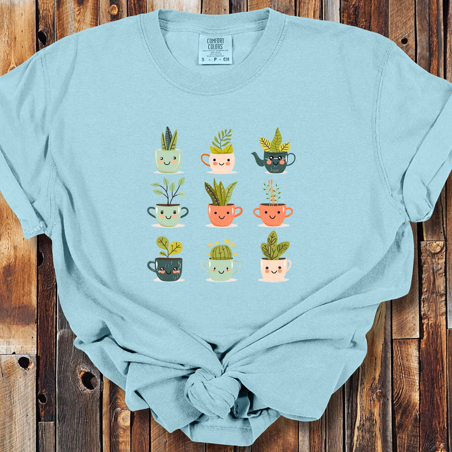 Kawaii Plants in Cups Comfort Colors Unisex TShirt