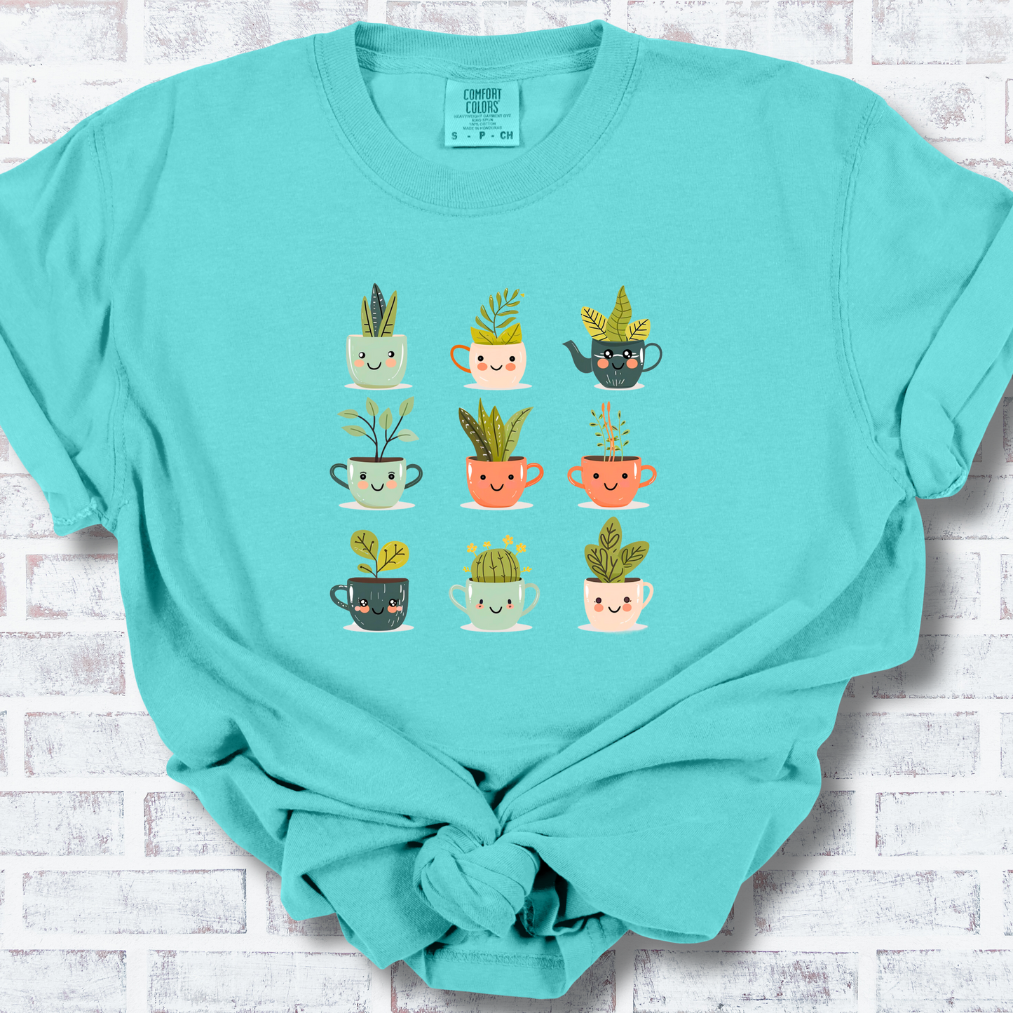 Kawaii Plants in Cups Comfort Colors Unisex TShirt