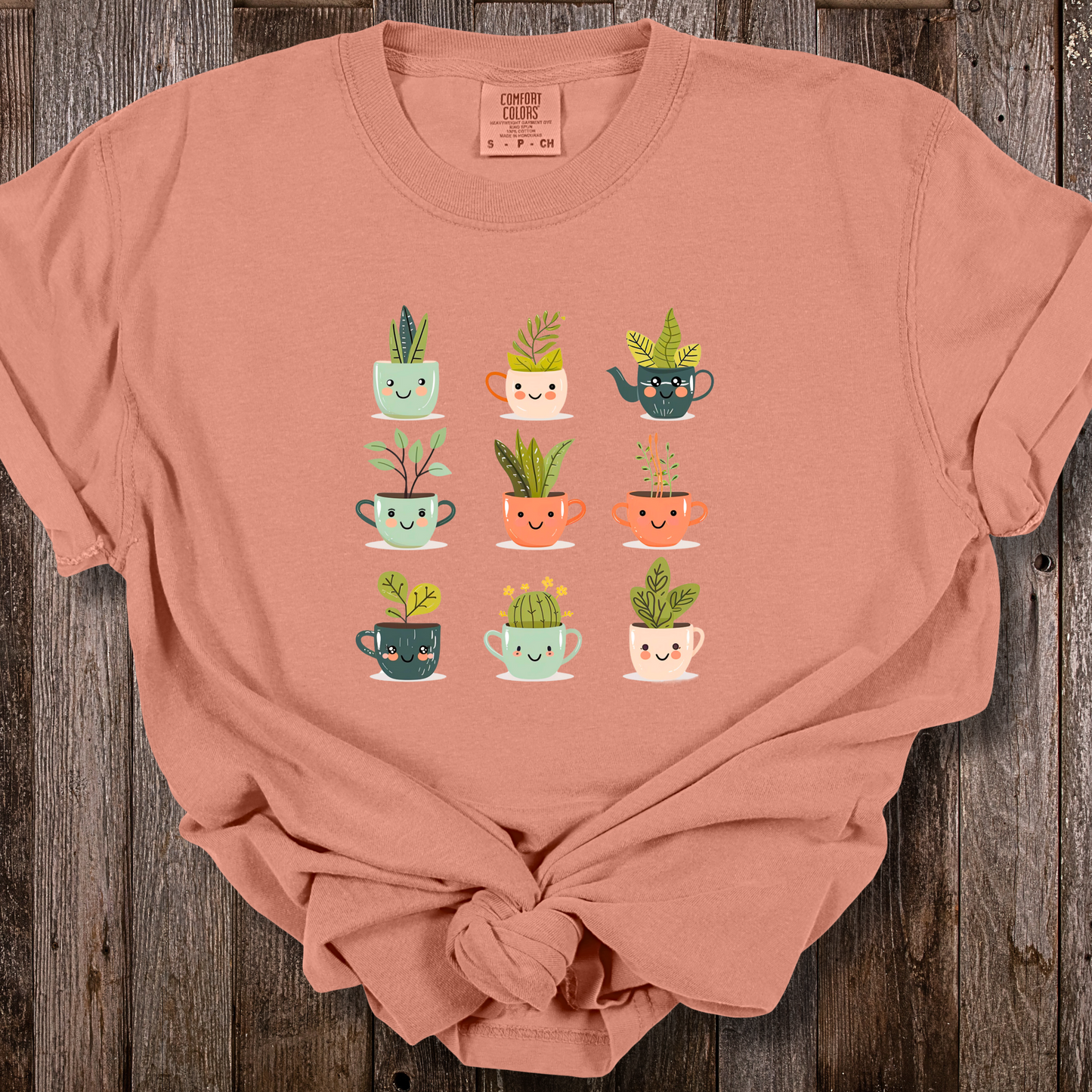 Kawaii Plants in Cups Comfort Colors Unisex TShirt