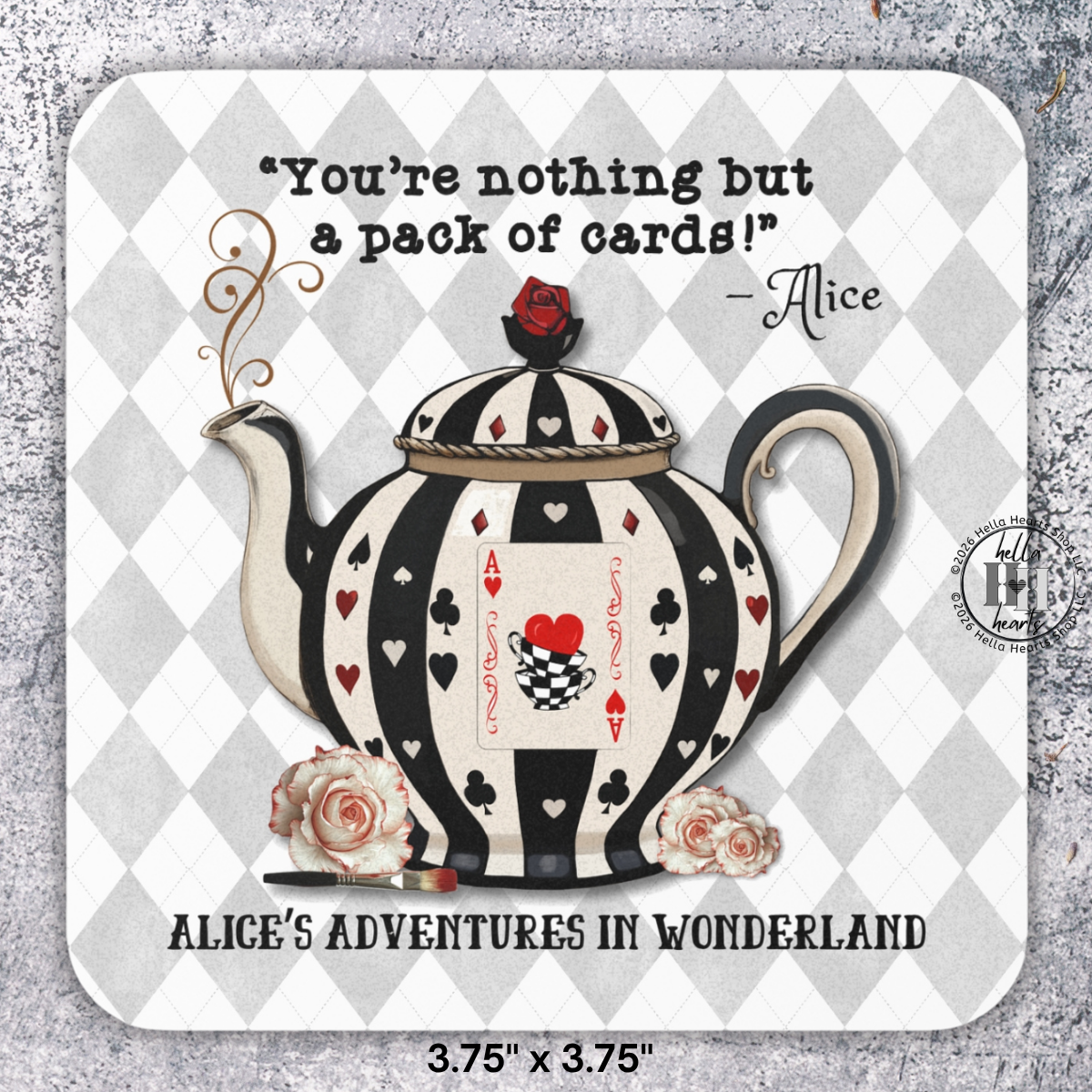 Alice in Wonderland Book Coasters - 7 Designs